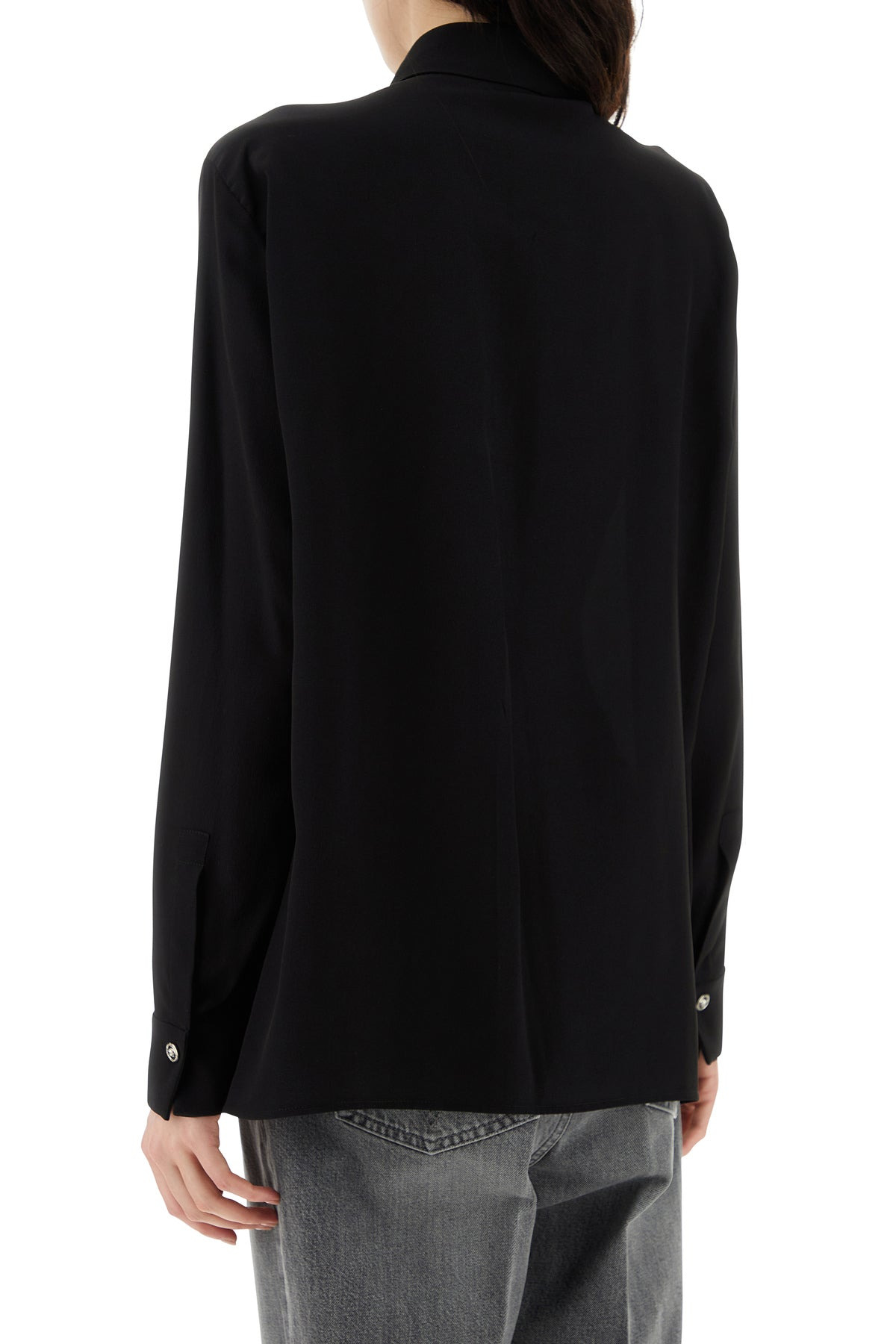 Black crepe shirt - 4