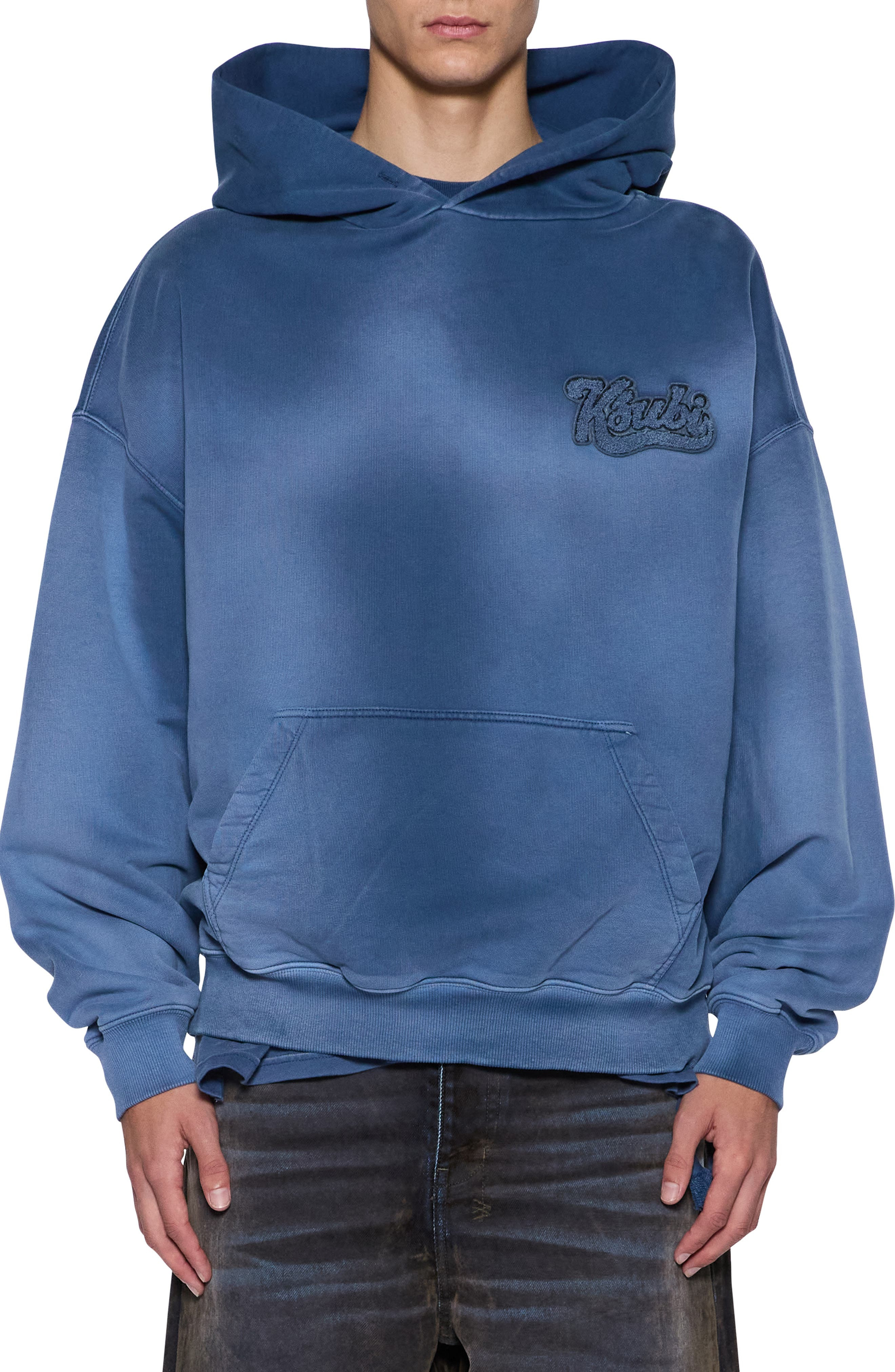 Ksubi Ace Ekcess Ombré Cotton Graphic Hoodie in Dark Blue at Nordstrom - 1
