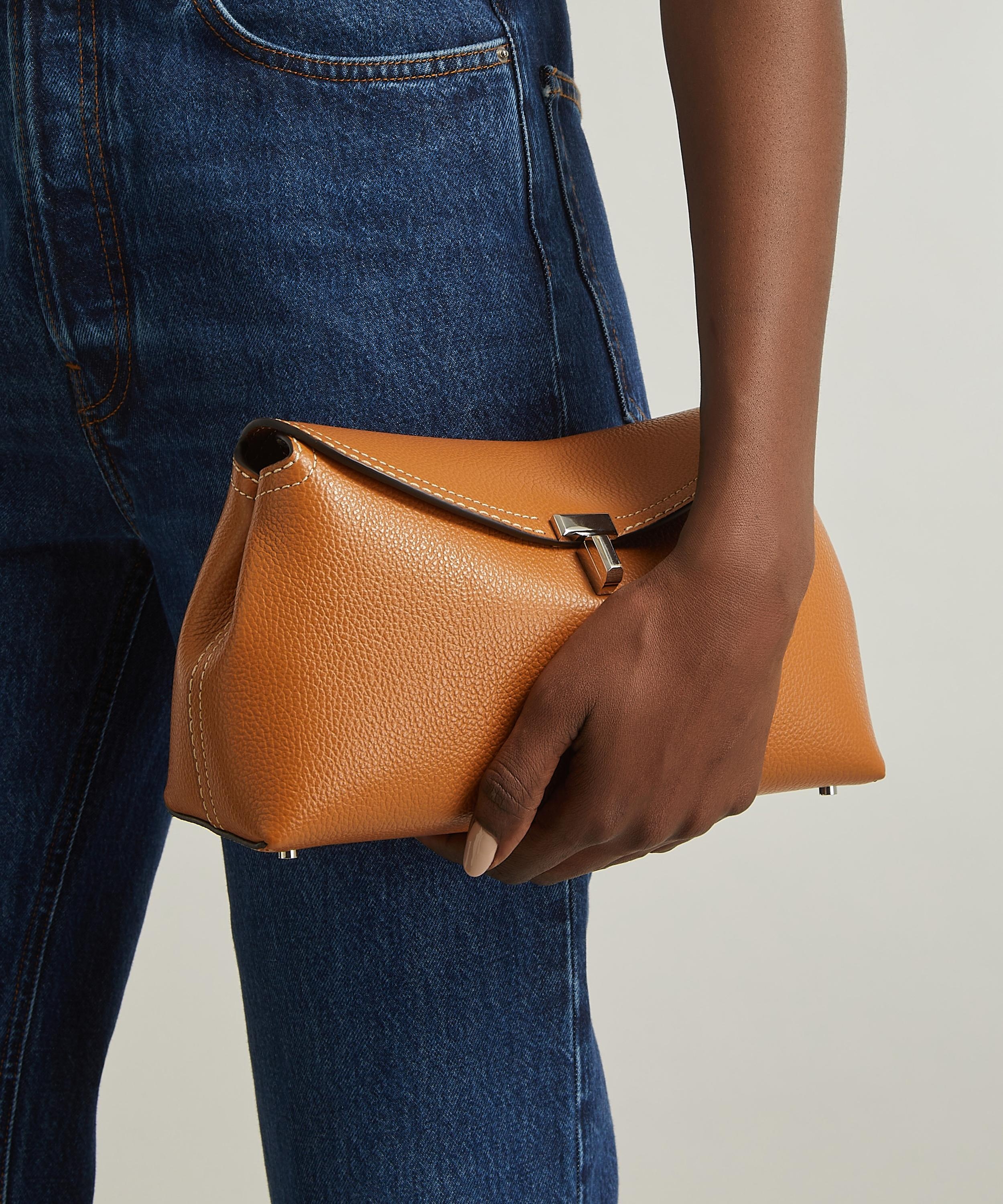 T-Lock Tan Leather Clutch - 7