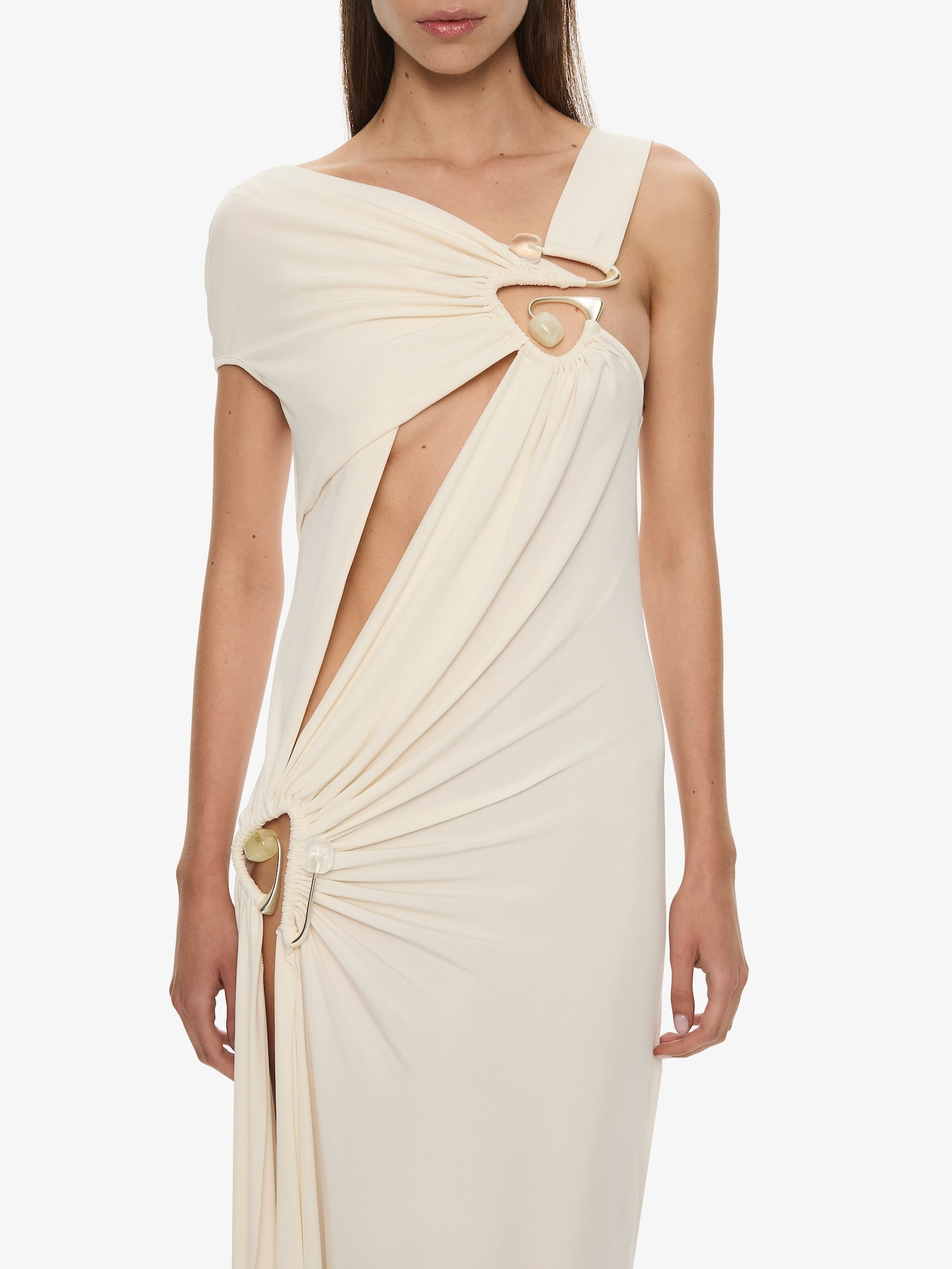Veer Spiral Crystal Draped Jersey Dress - 5