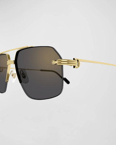 Cartier Men's CT0426Sm Metal Aviator Sunglasses outlook