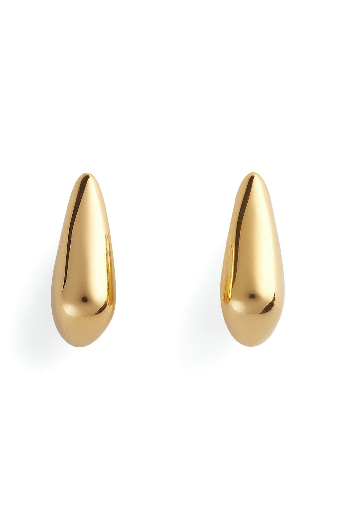 Bottega Veneta Mini Fin Earrings in 8120 Yellow Gold at Nordstrom - 2