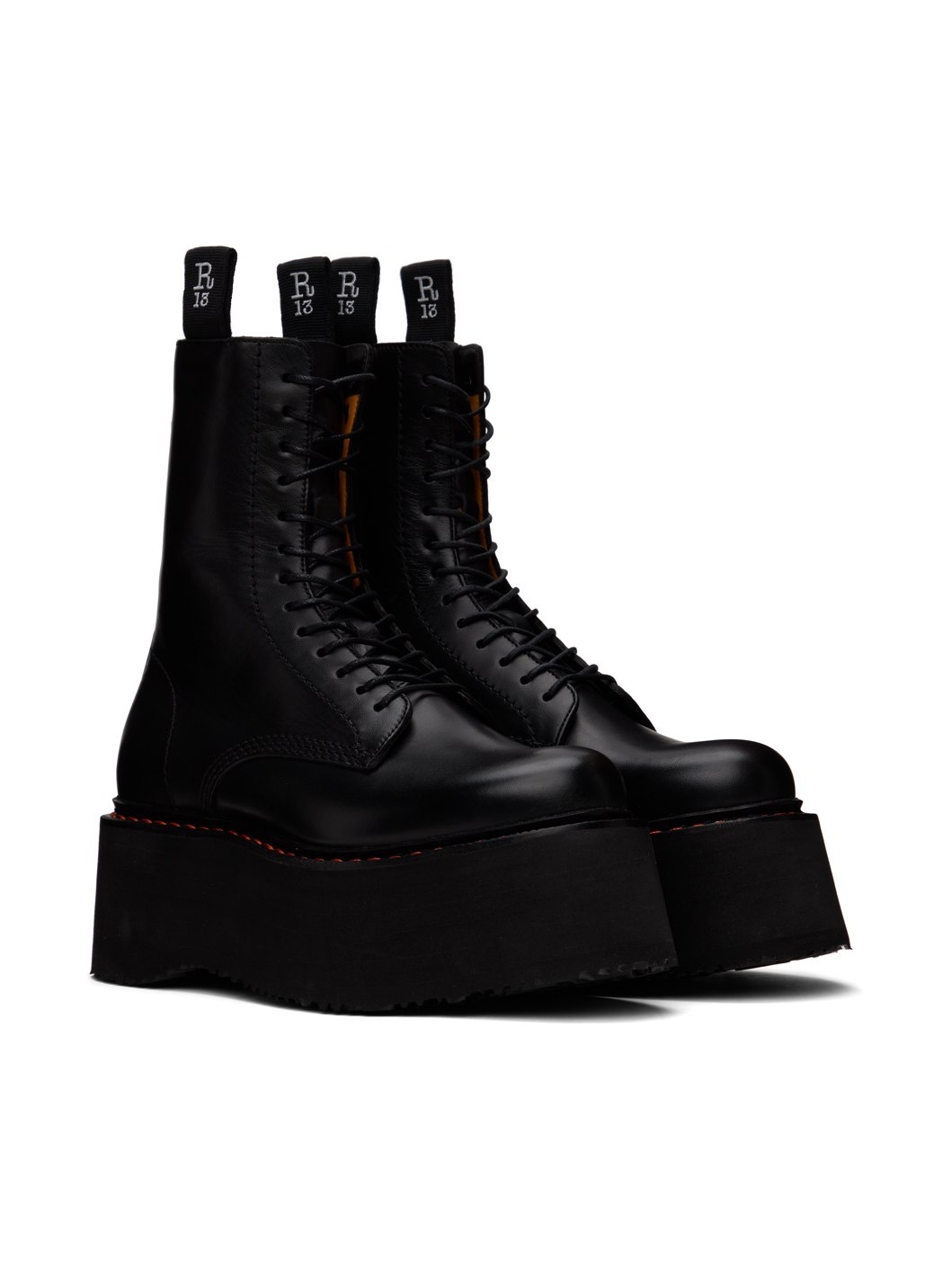 Black Double Stack Boots - 4