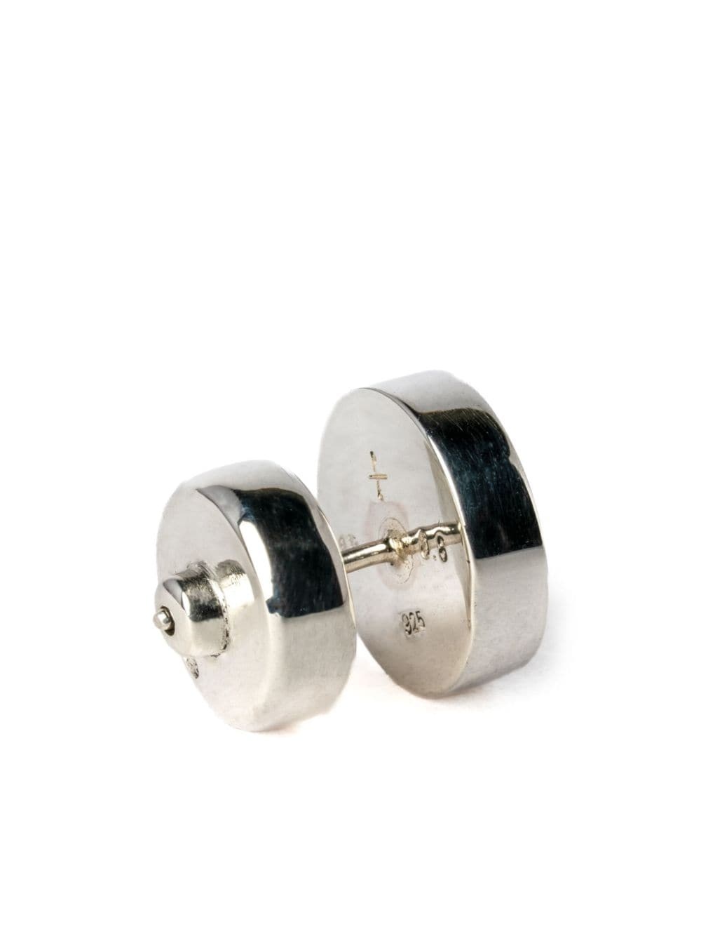 diamond-encrusted sterling silver stud earring - 2