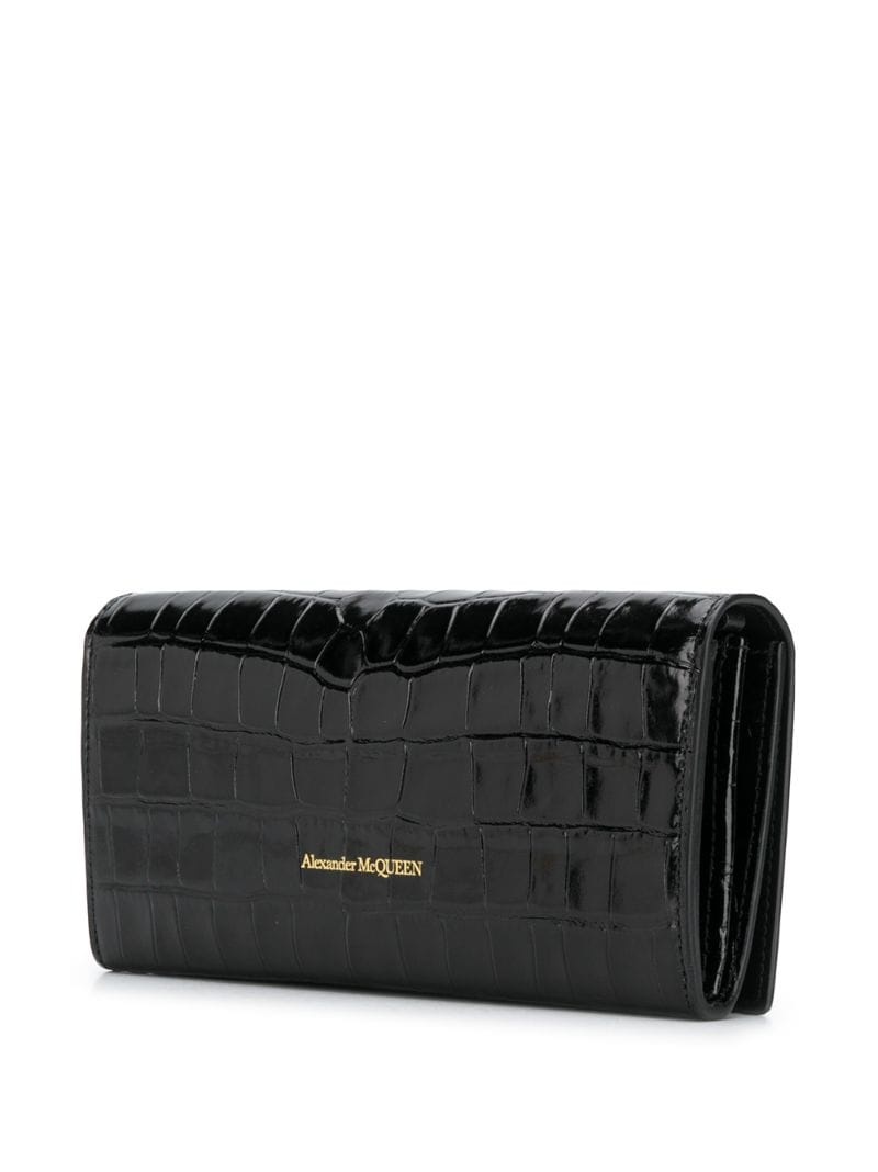 crinkled leather clutch bag - 3