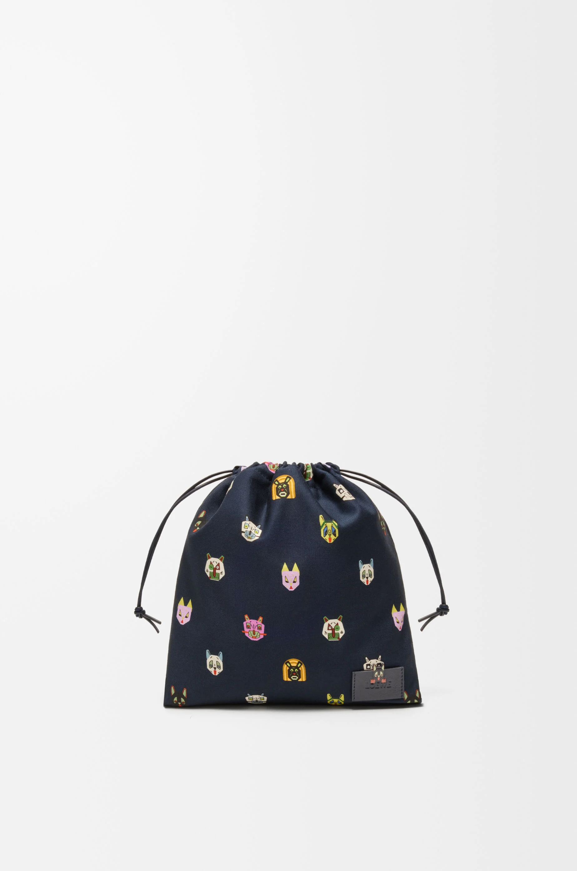 Cats small drawstring pouch in canvas - 1