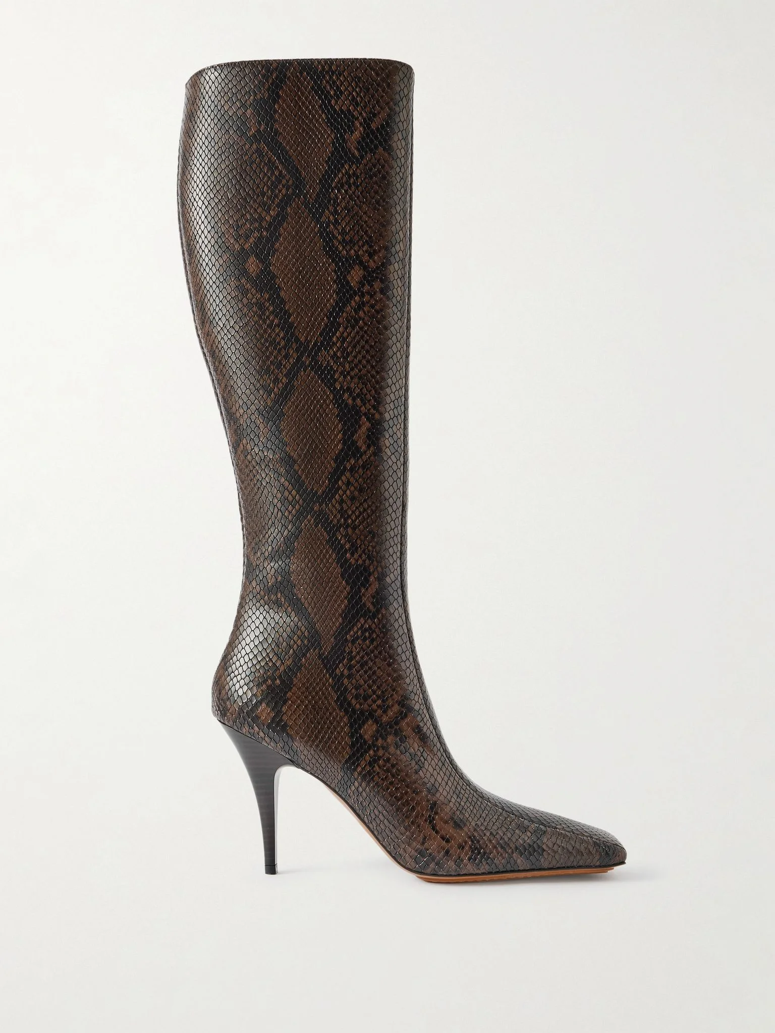 Vegan snake-effect knee boots Snake print - 1
