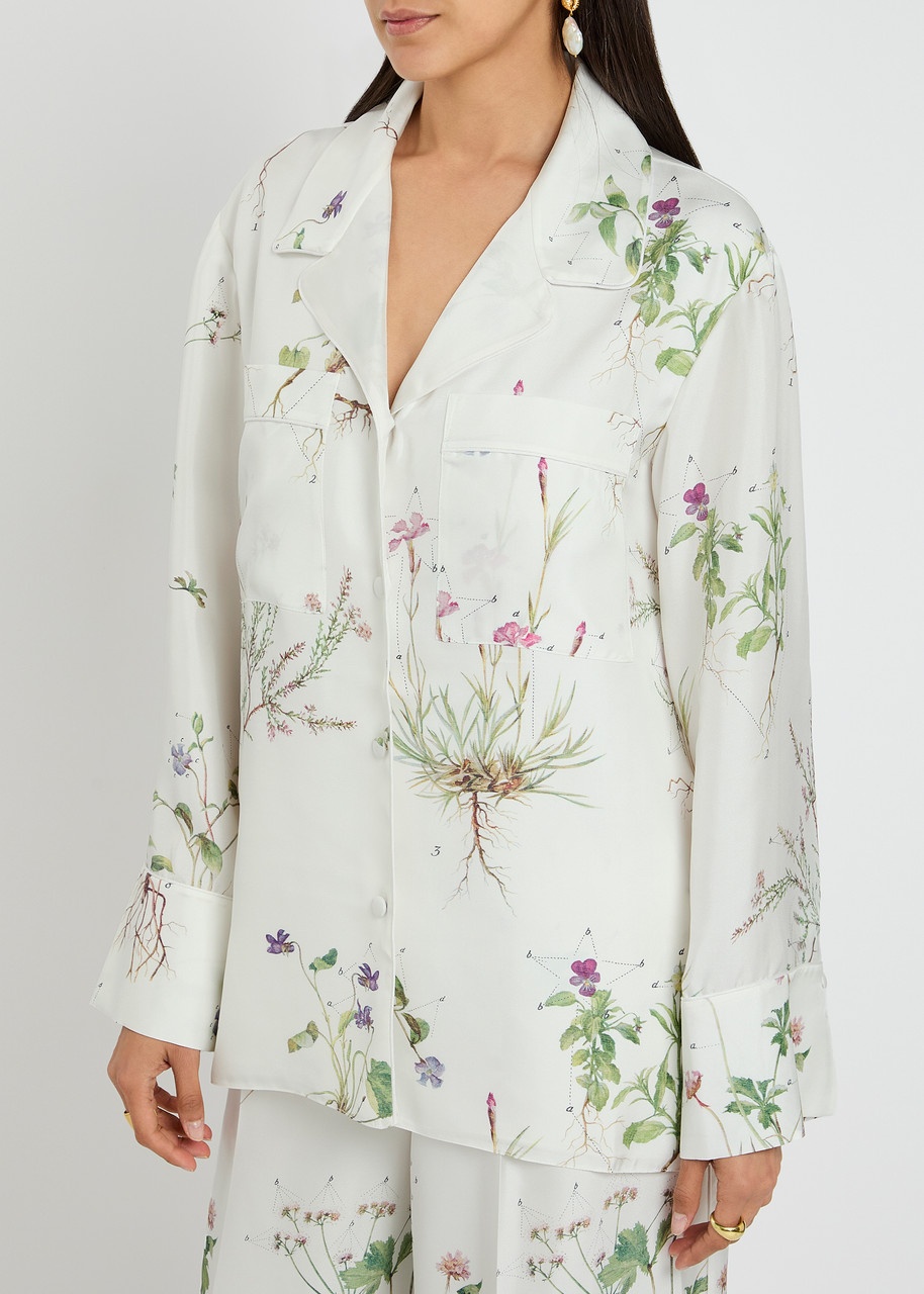 Erdem Printed Silk Pyjama Shirt - 2