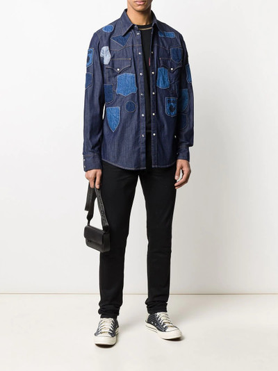 DSQUARED2 patch-work denim shirt outlook