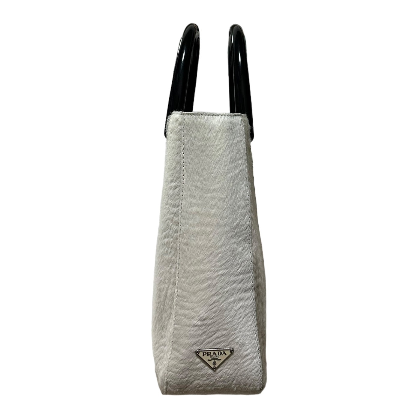 PRADA Fall Winter 1998 Unborn Calf Leather Plastic Handle Hand Bag - 3