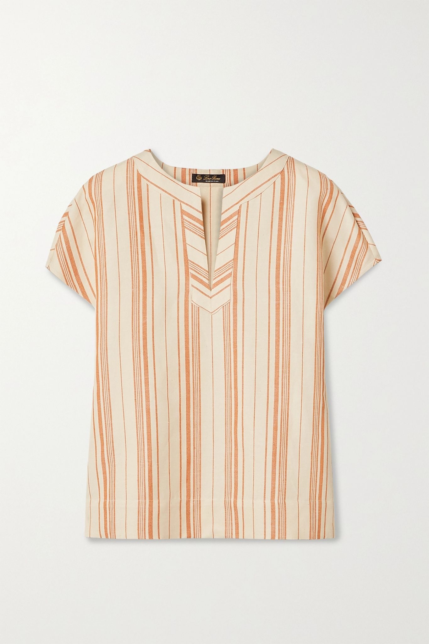 Striped cotton-blend top - 1