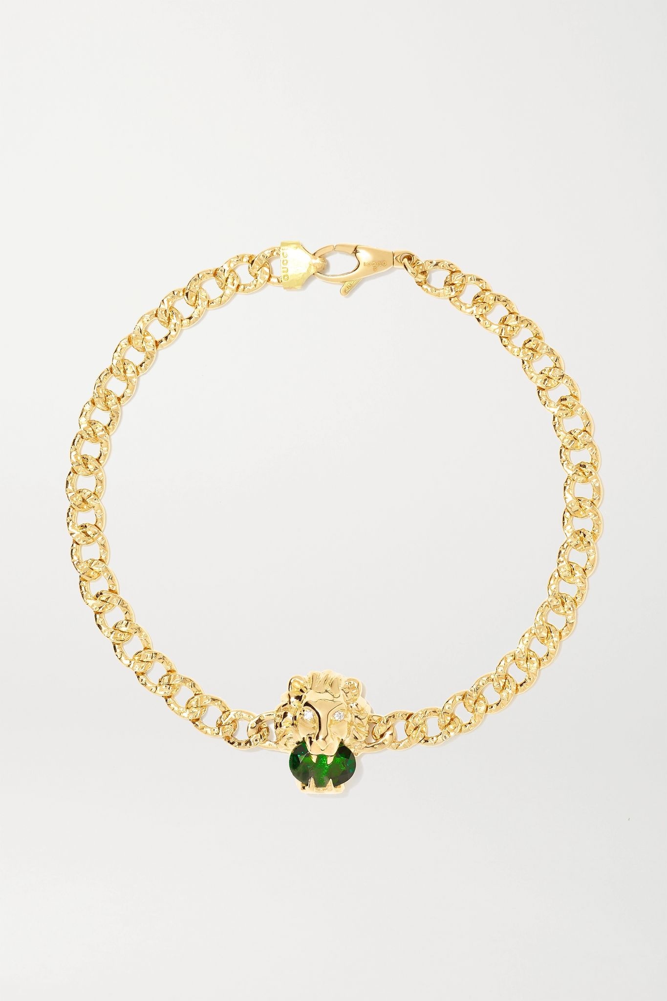 18-karat gold, chrome diopside and diamond bracelet - 1