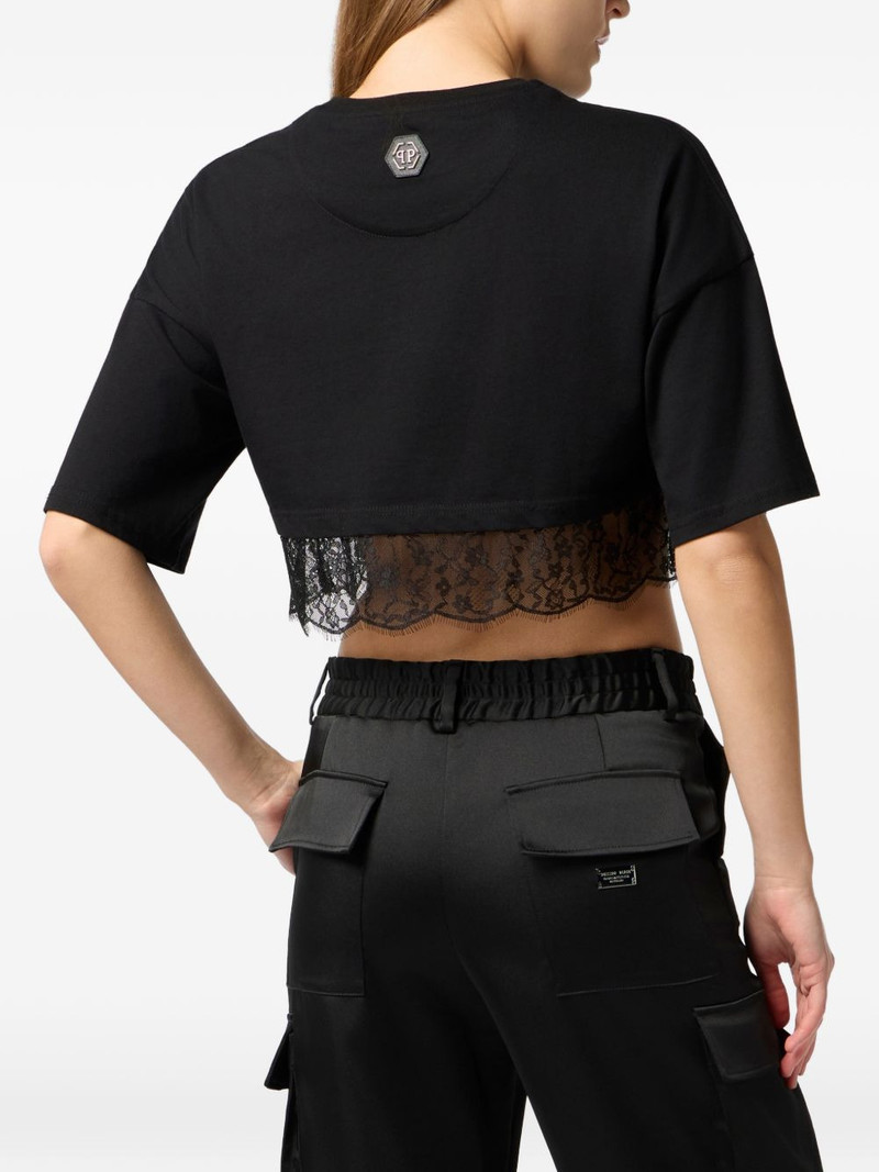 lace cropped T-shirt 4