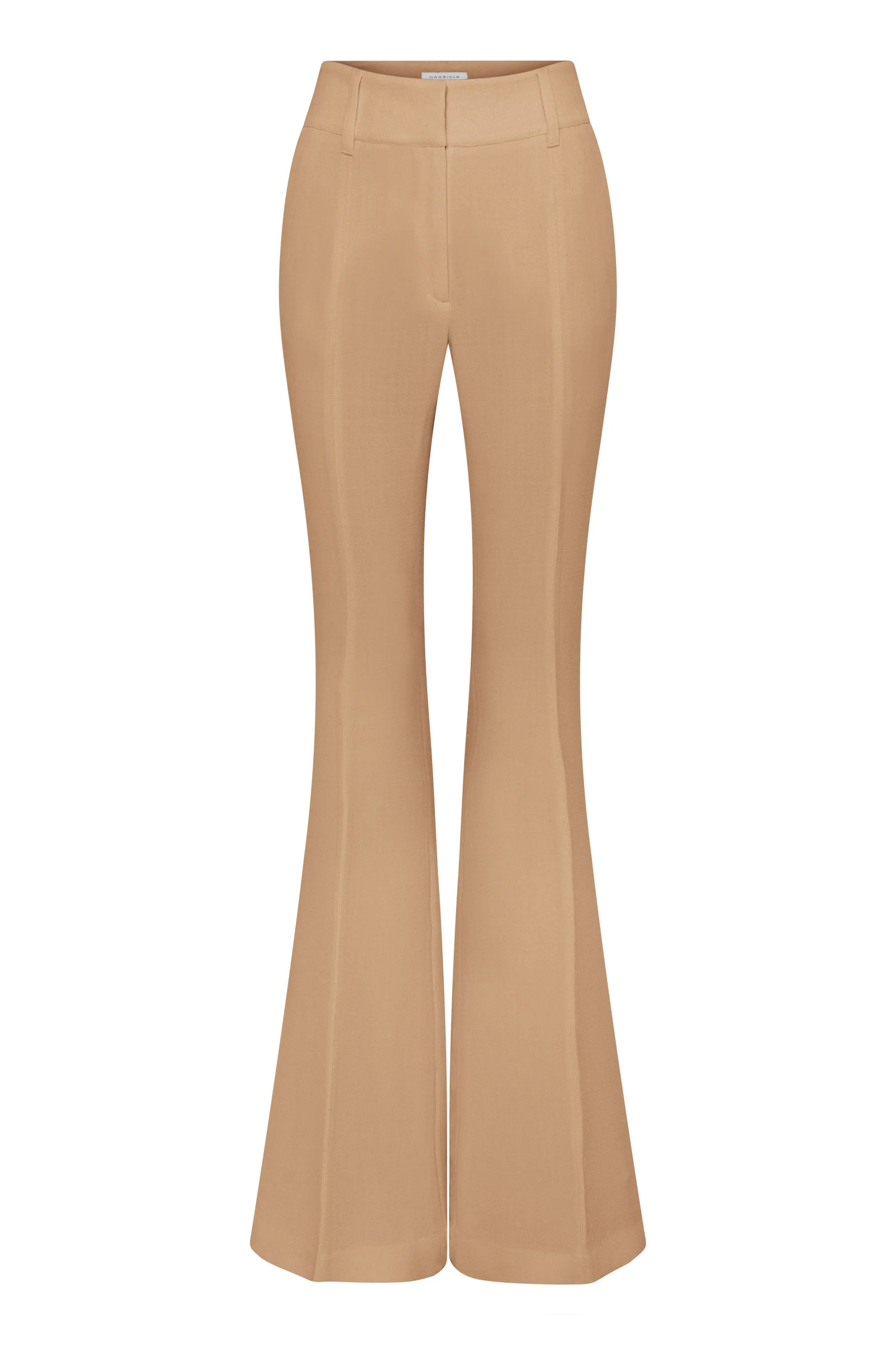 Rhein Flare Pant in Camel Virgin Wool Crepe - 1