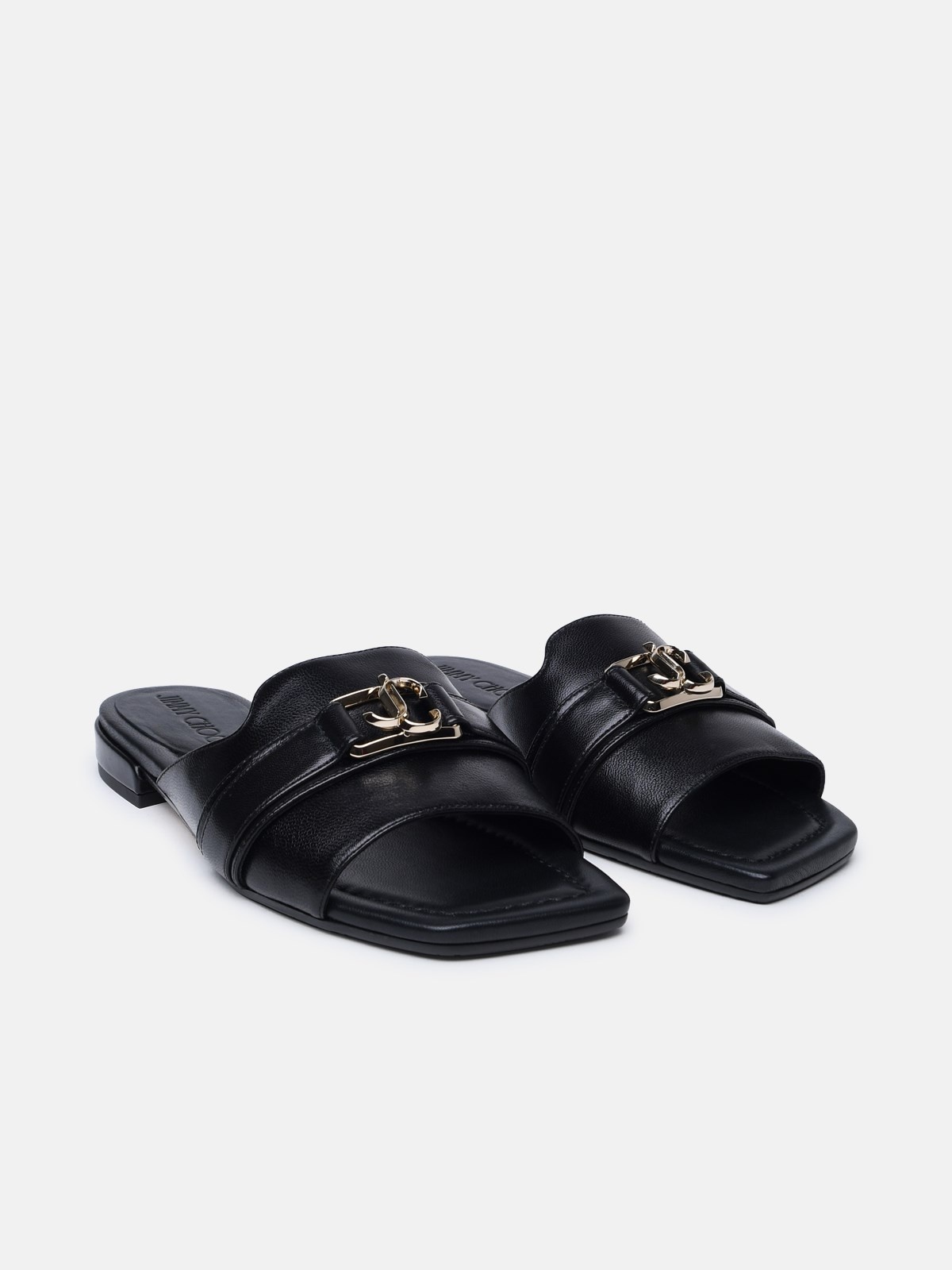 BLACK LEATHER SLIPPERS - 2