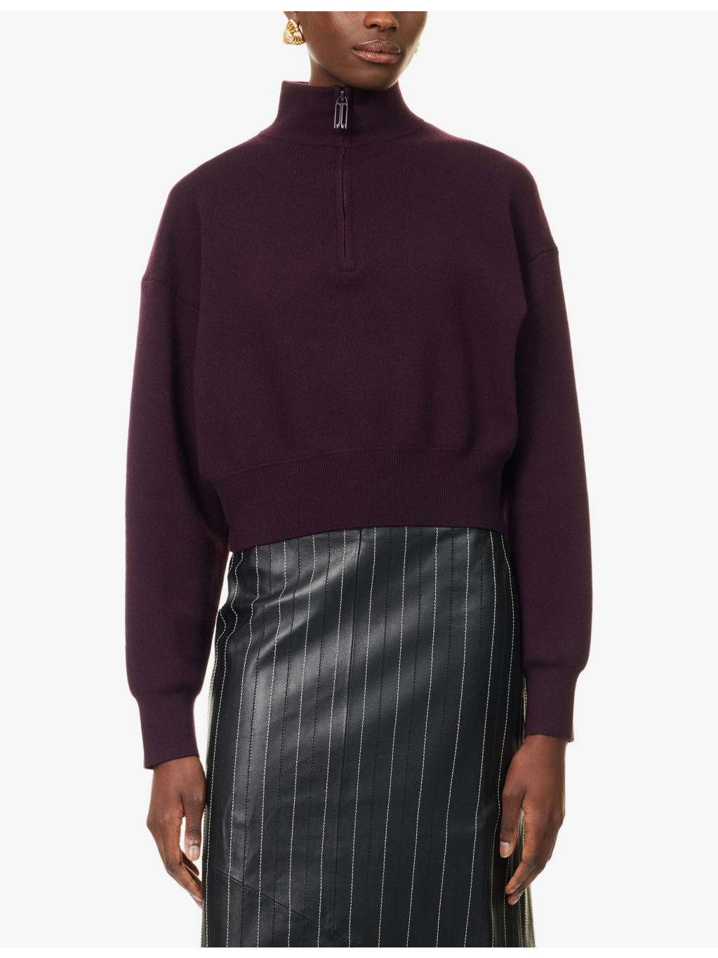 Boxy-Fit High-Neck Wool-Blend Jumper - 3