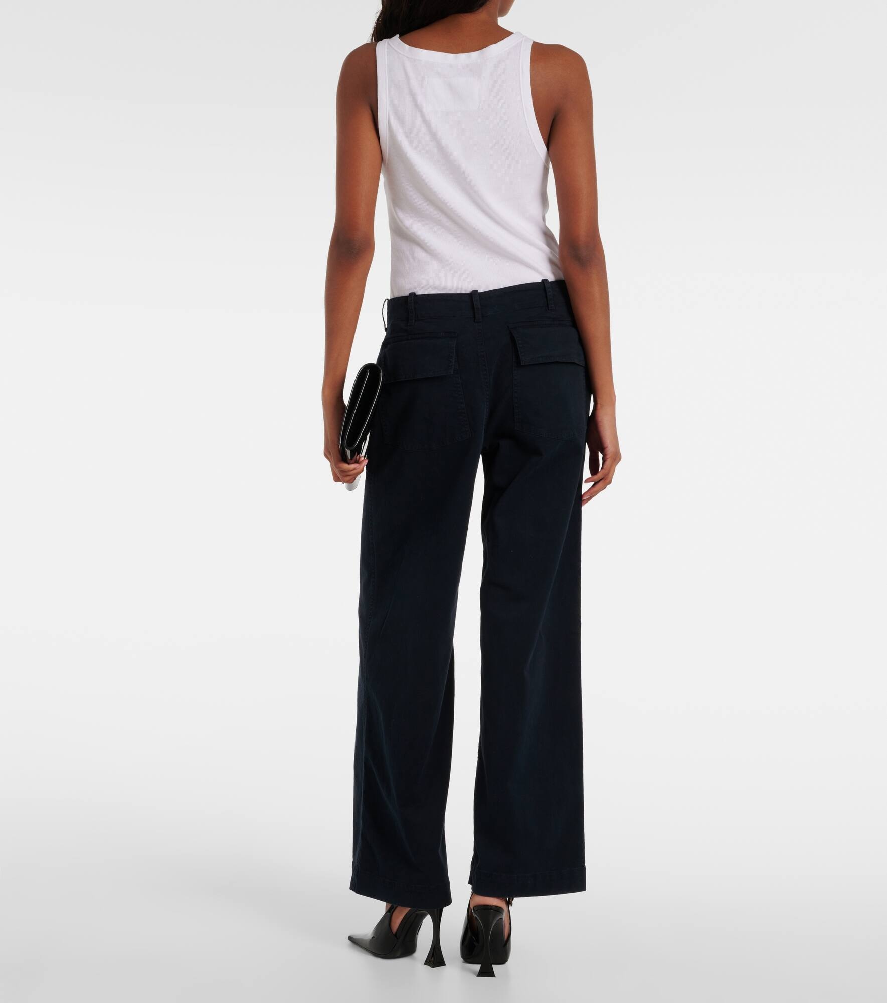 Leon high-rise cotton wide-leg pants - 3
