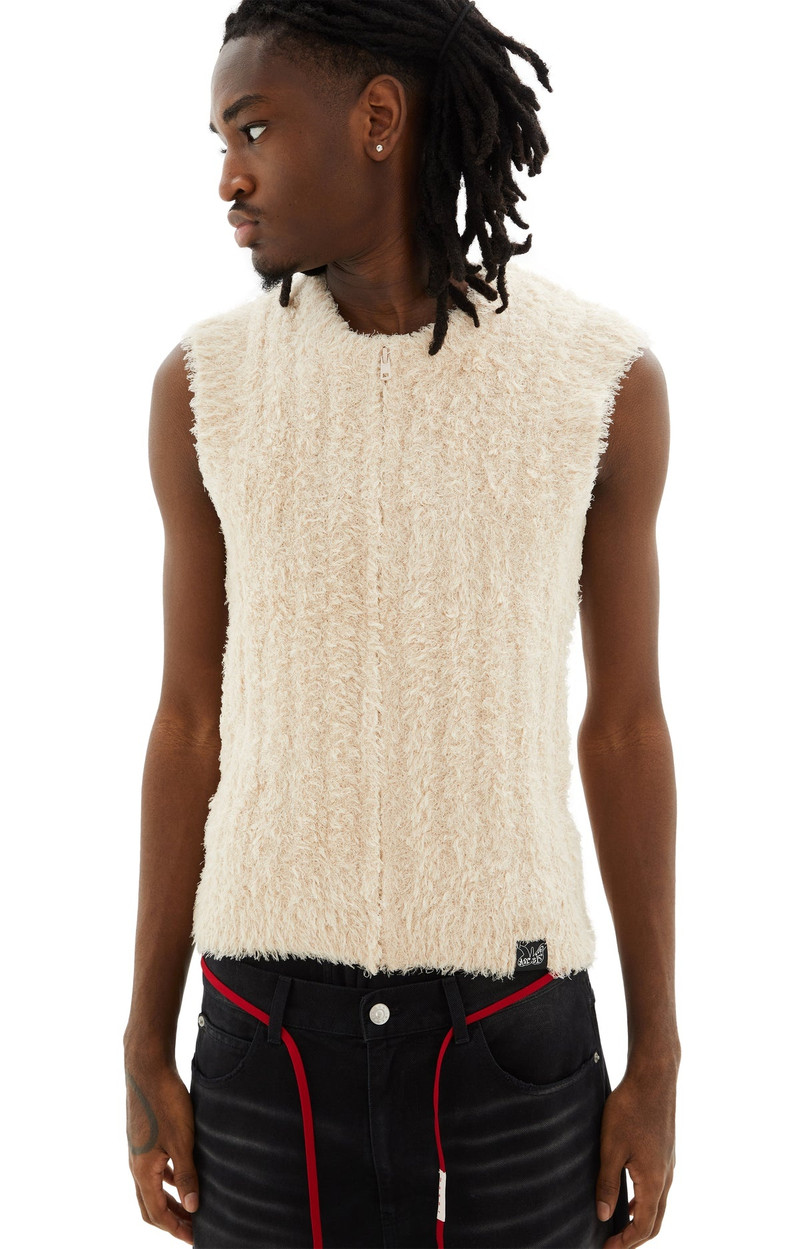 Martine Rose RATTY ZIP-UP GILET (BUTTERMILK) outlook