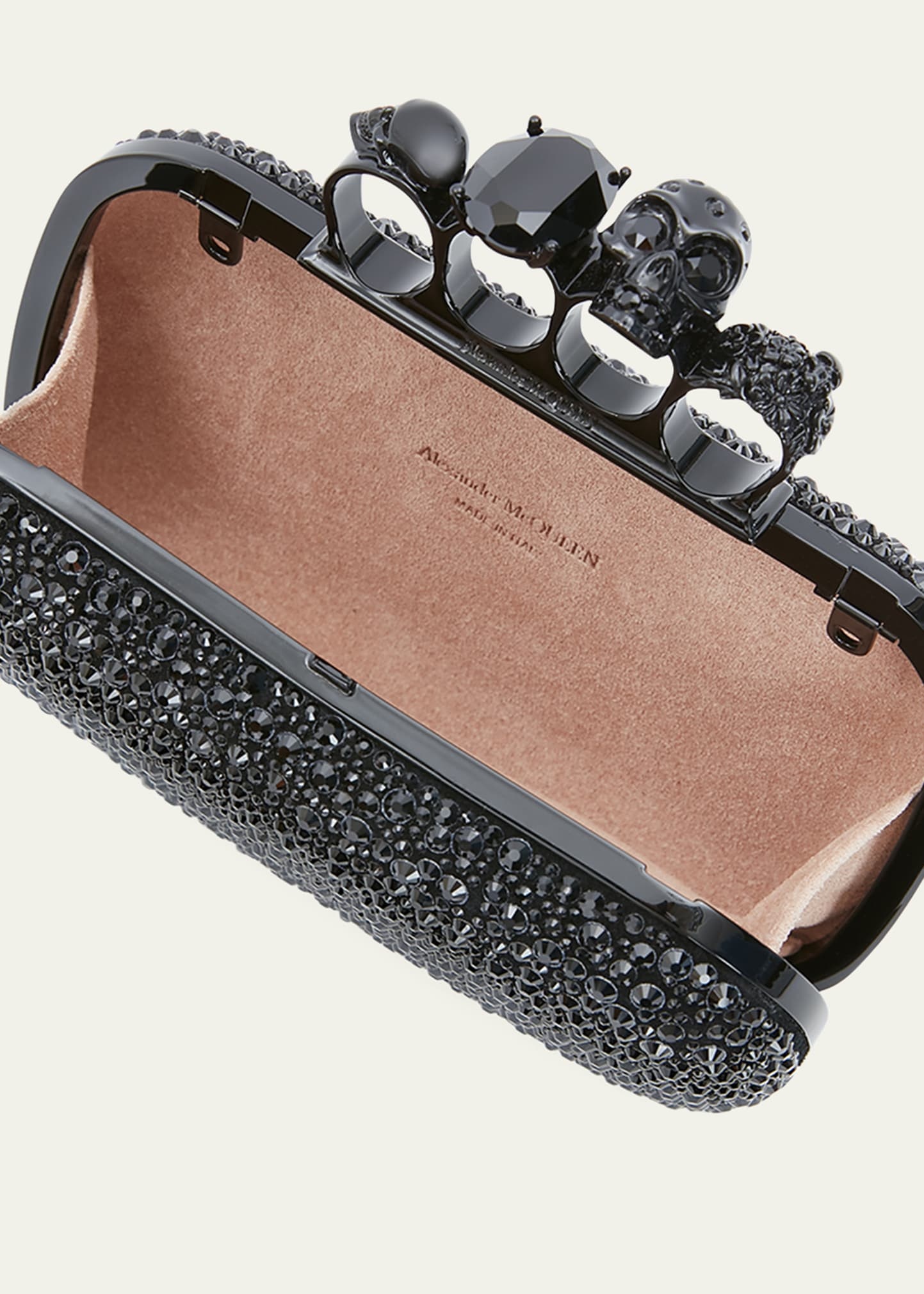 Skull Four-Ring Spike Crystal Clutch Bag - 4