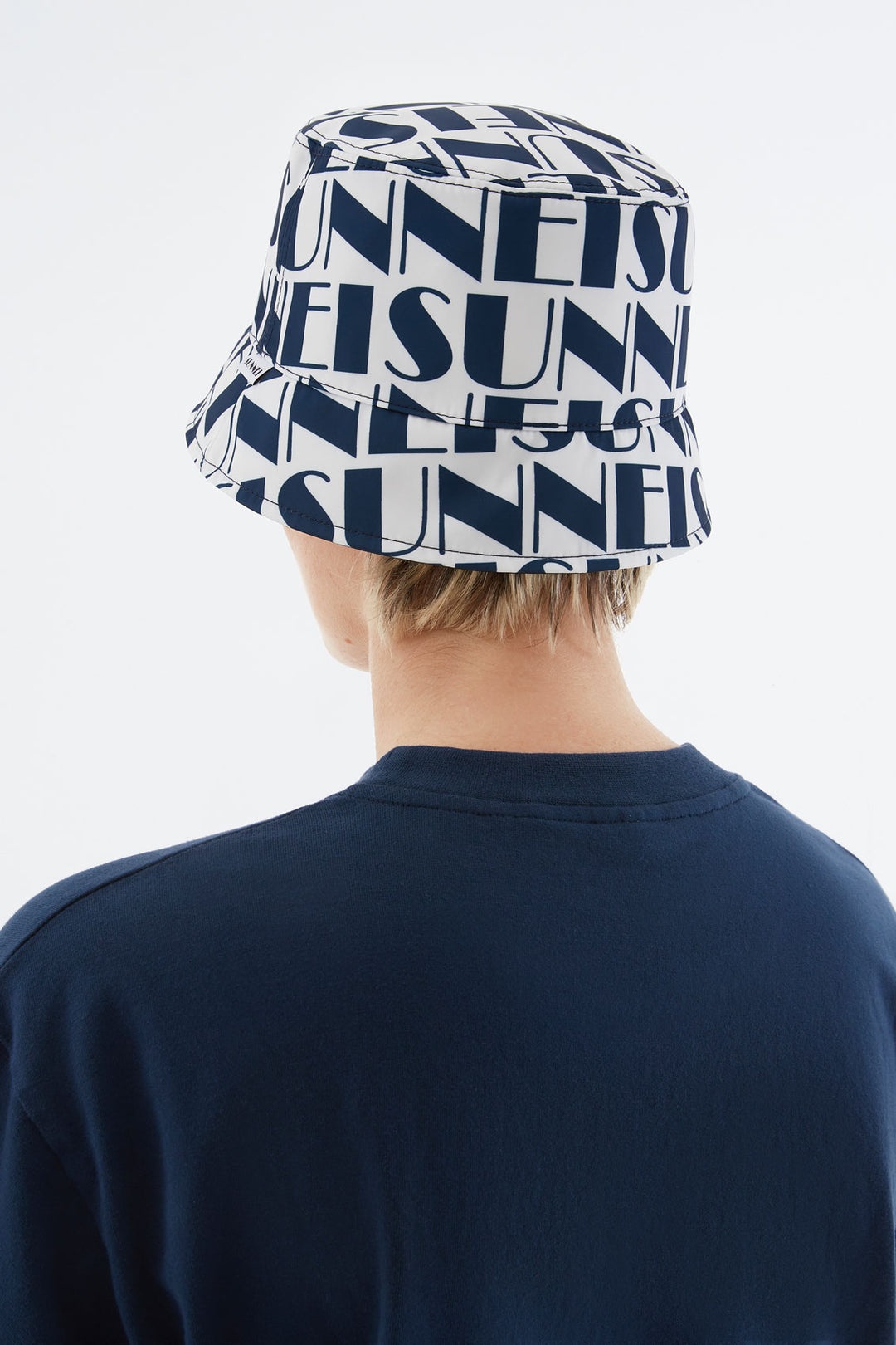 REVERSIBLE NAVY & WHITE LOGO BUCKET HAT - 5