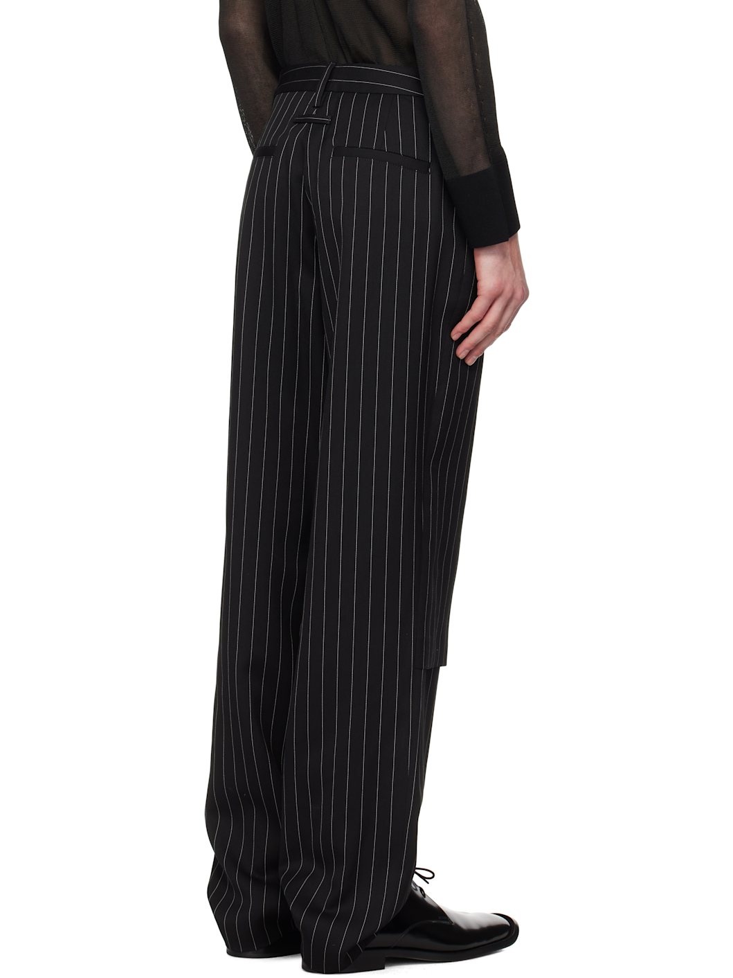 Black 'The Lace-Up Suit' Trousers - 3