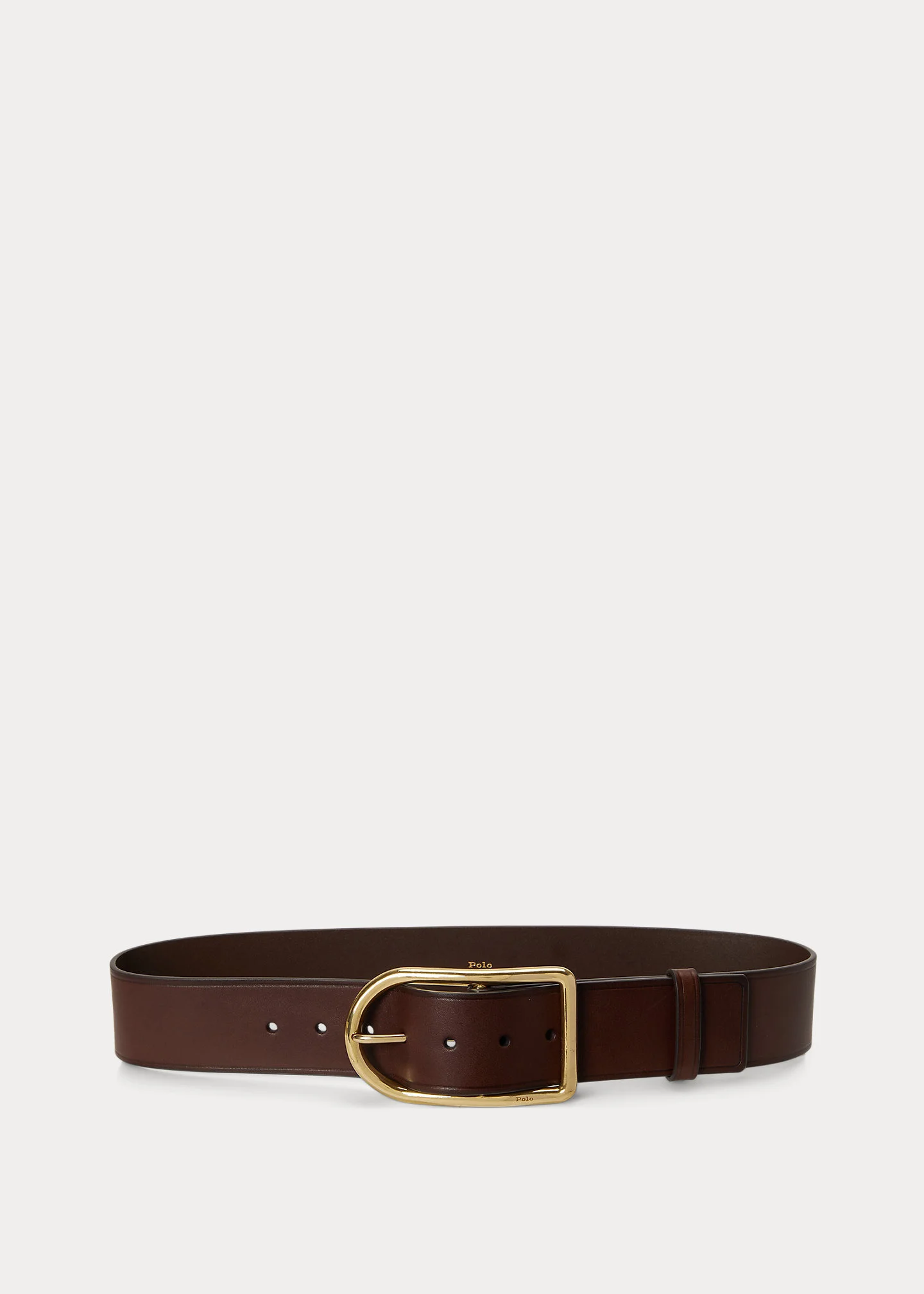 Curved-Buckle Leather Belt - 1