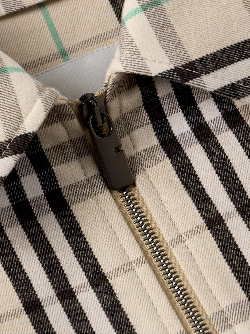 Checked Cotton-Flannel Harrington Jacket 4