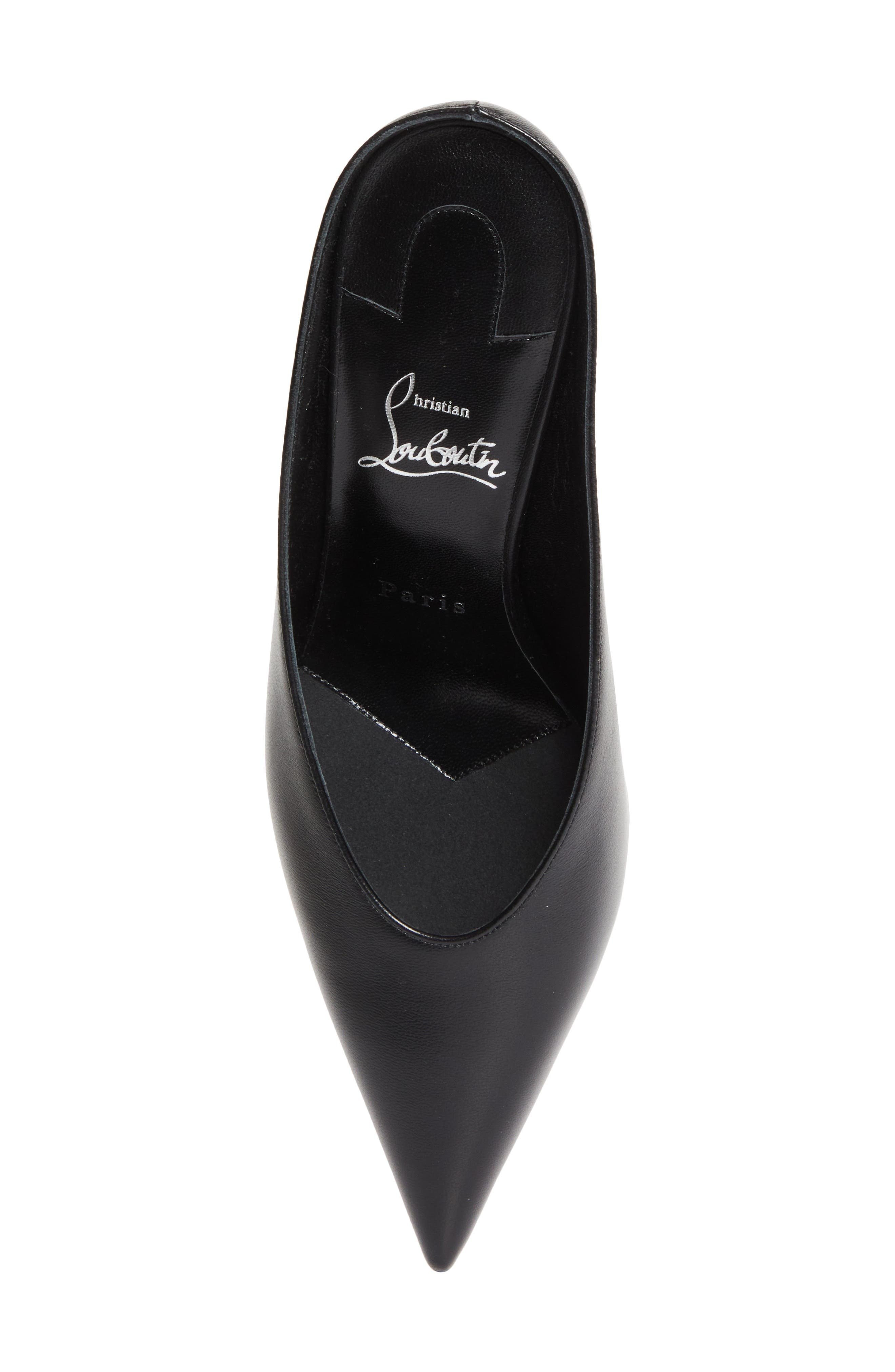 Christian Louboutin Miss Z Slimimule Pointed Toe Mule in Black/Lin Black at Nordstrom - 5