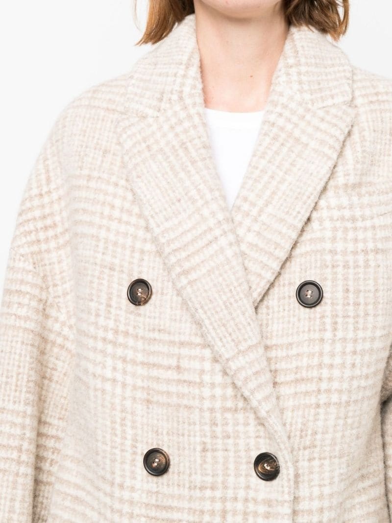 check double-breasted coat - 5