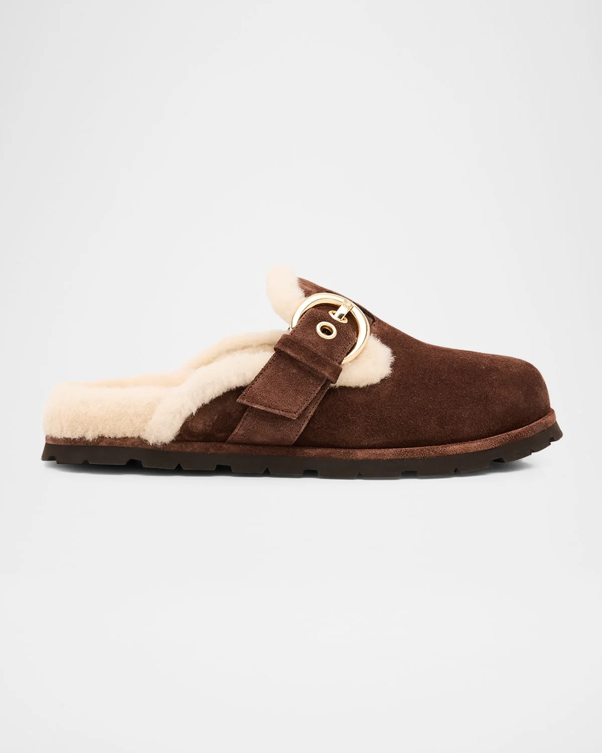Chrystie Shearling-Lined Suede Mules - 1