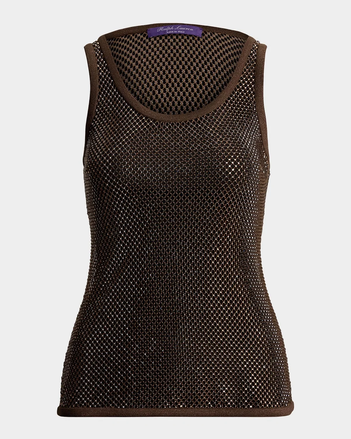 Embellished Mesh Tank Top - 1