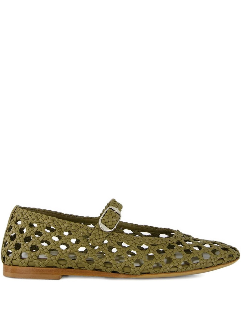 woven lather ballet flats 1