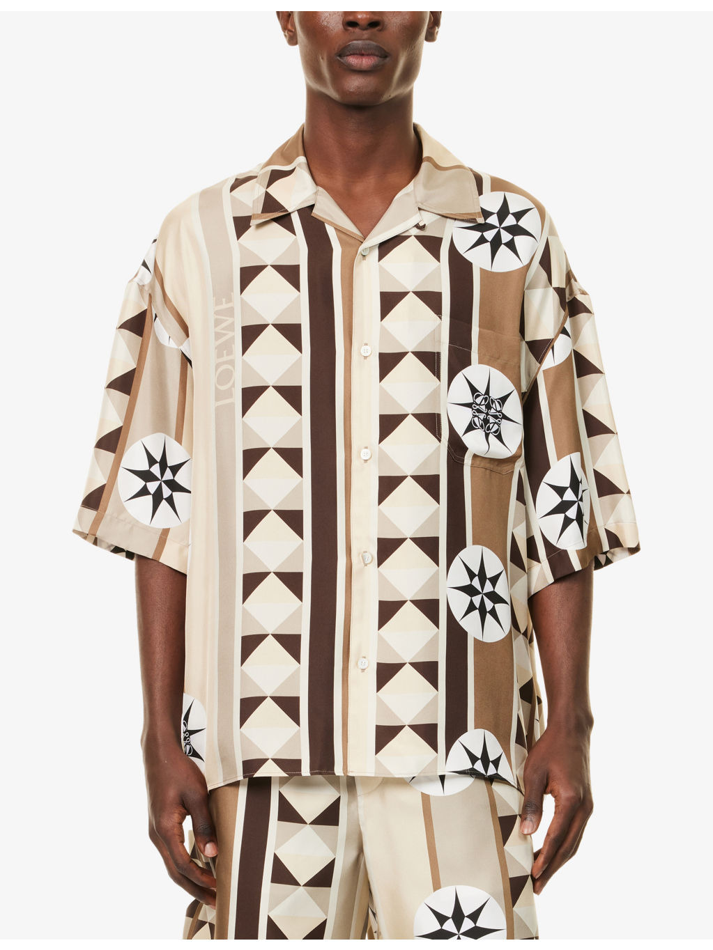 Loewe x Paula's Ibiza Geometric-Print Silk Shirt - 3