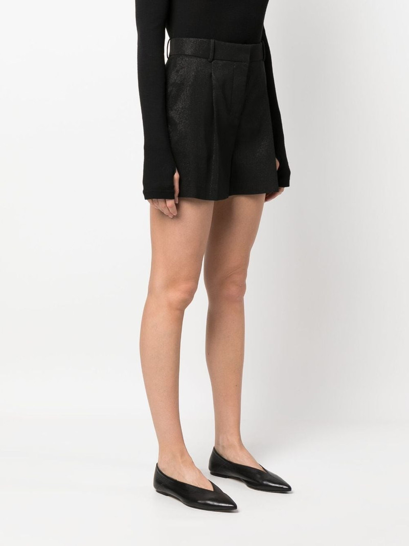 pleat-detail high-waisted shorts 3
