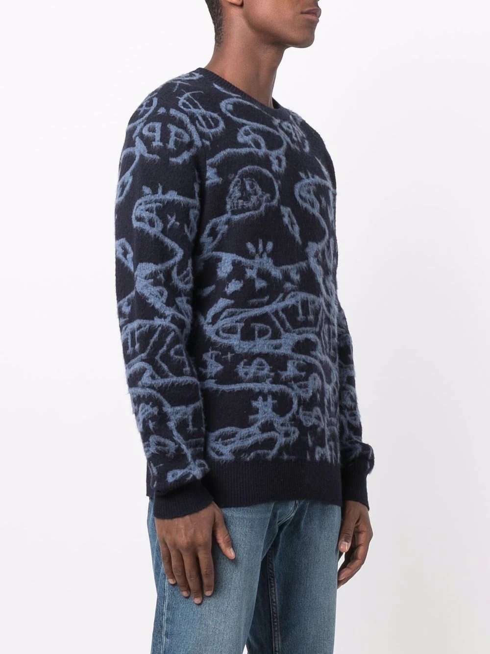 graphic-print wool jumper - 3