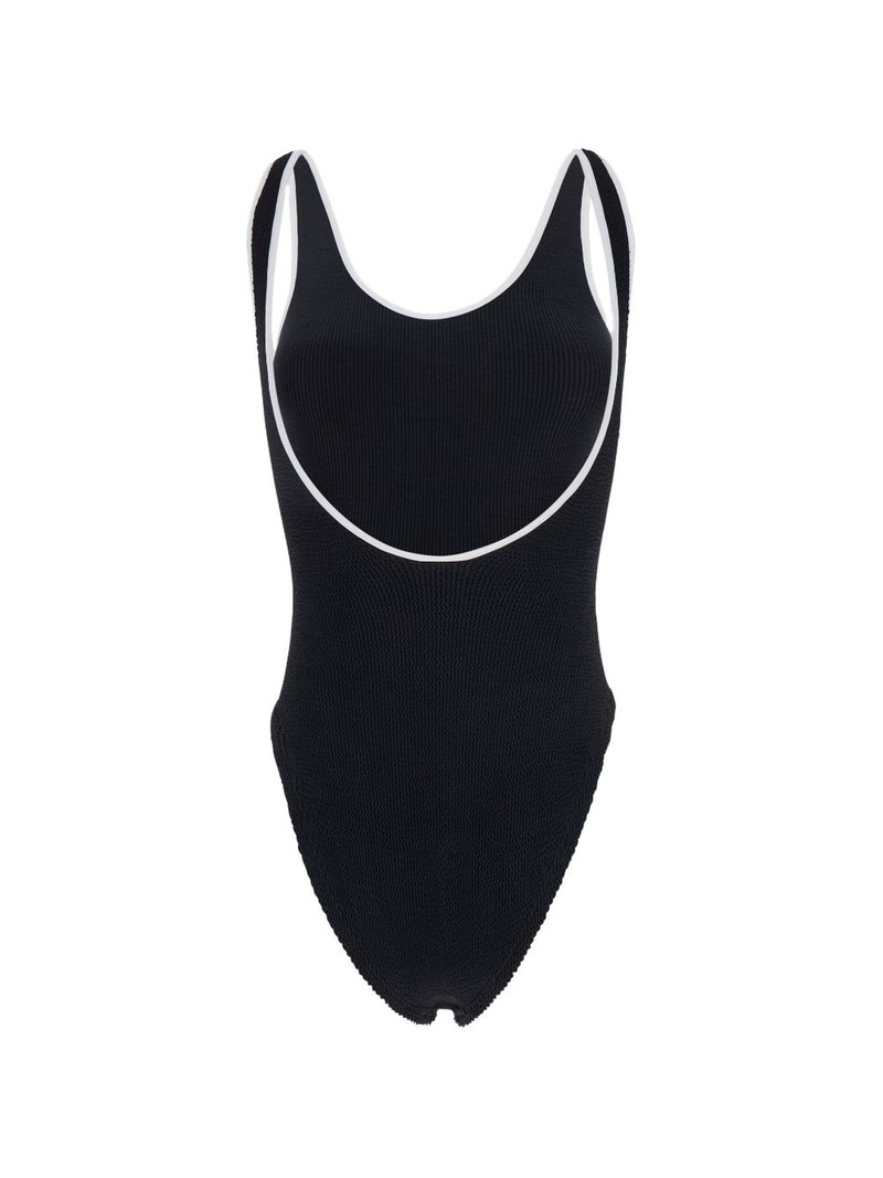 Hunza G Faye contrast-trim swimsuit outlook