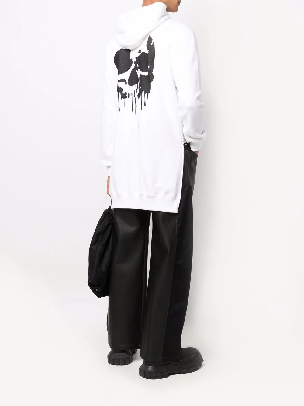 asymmetric-hem hoodie - 2