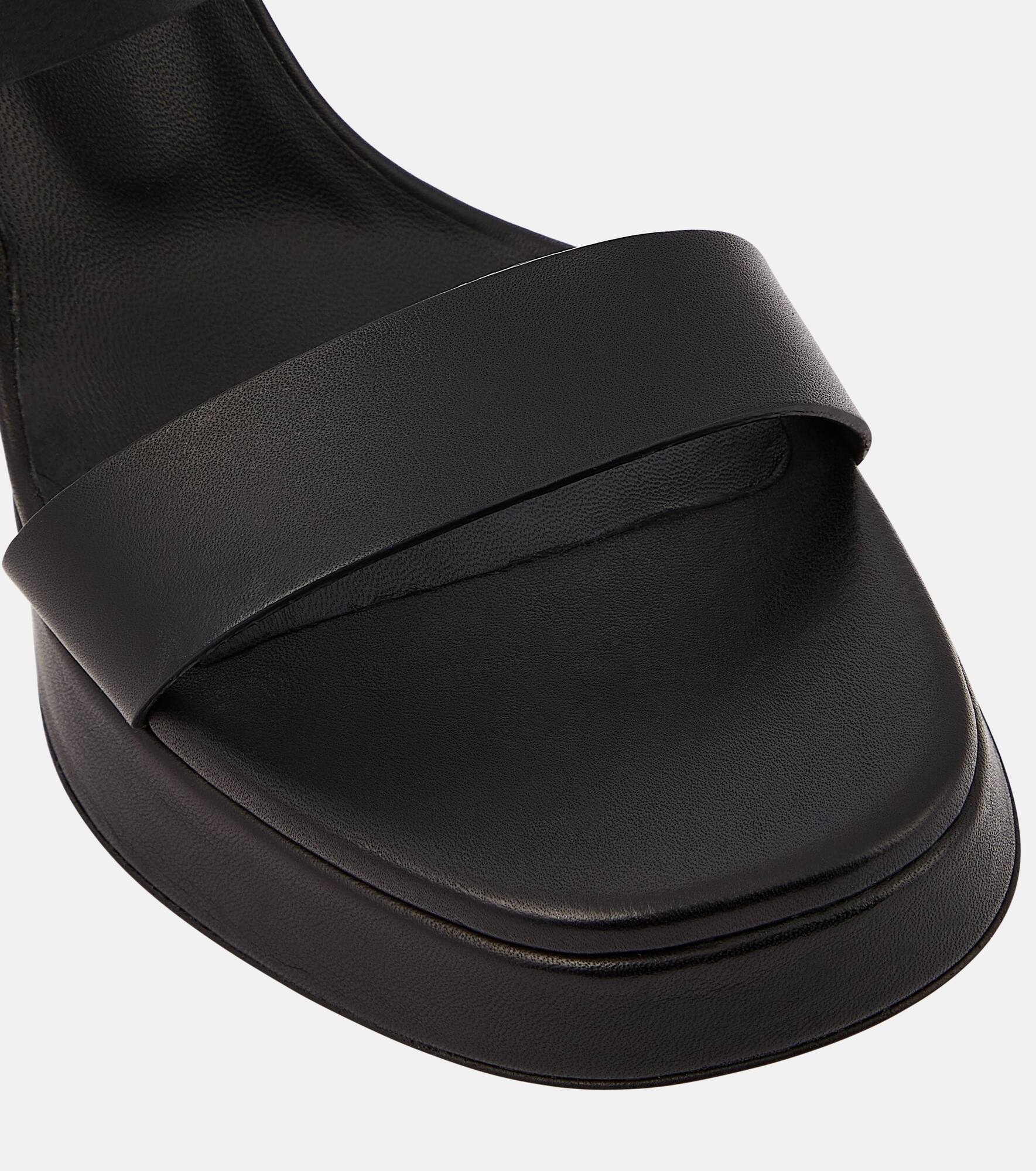 Buckle Slide leather platform mules - 6