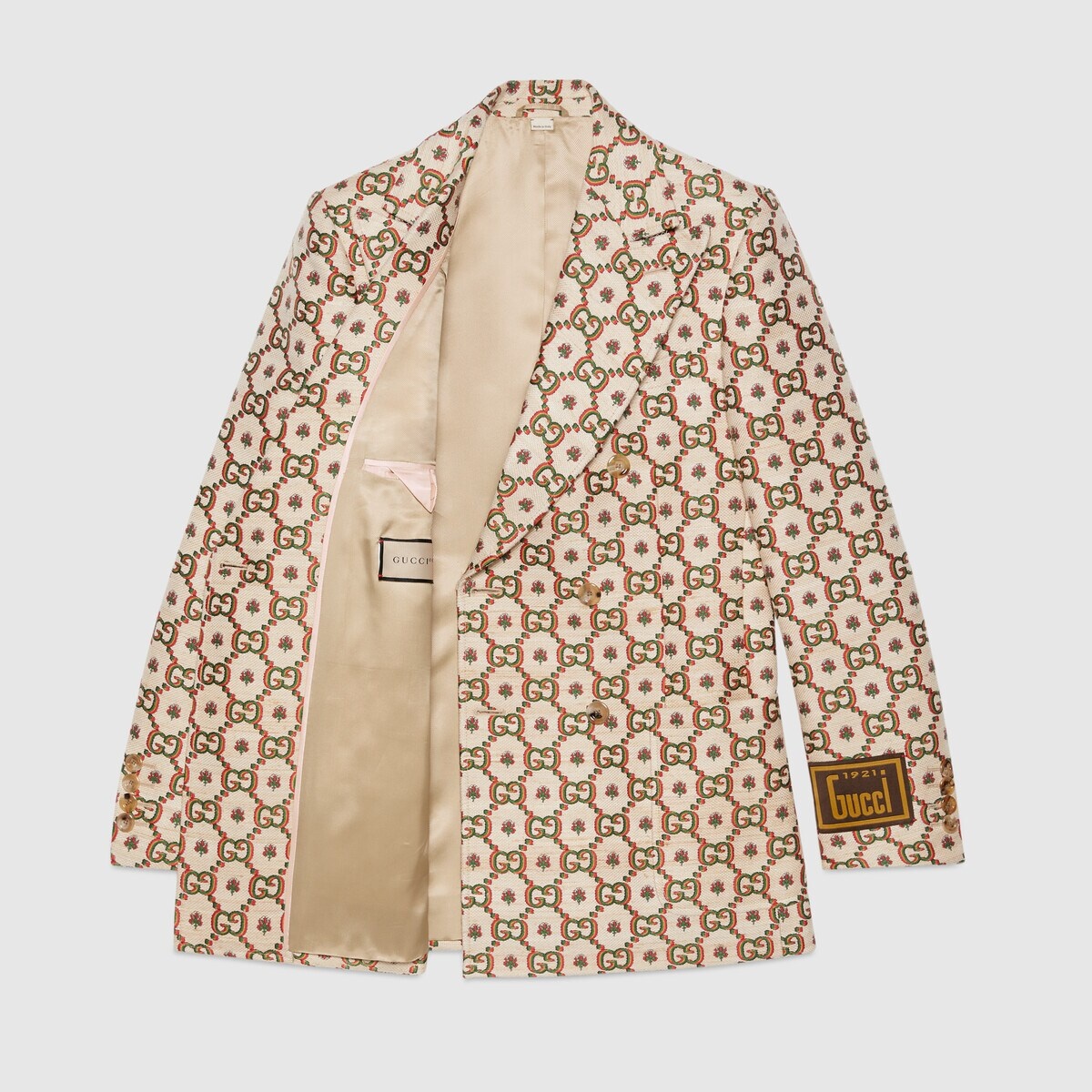 Gucci 100 GG flower cotton silk jacket - 5