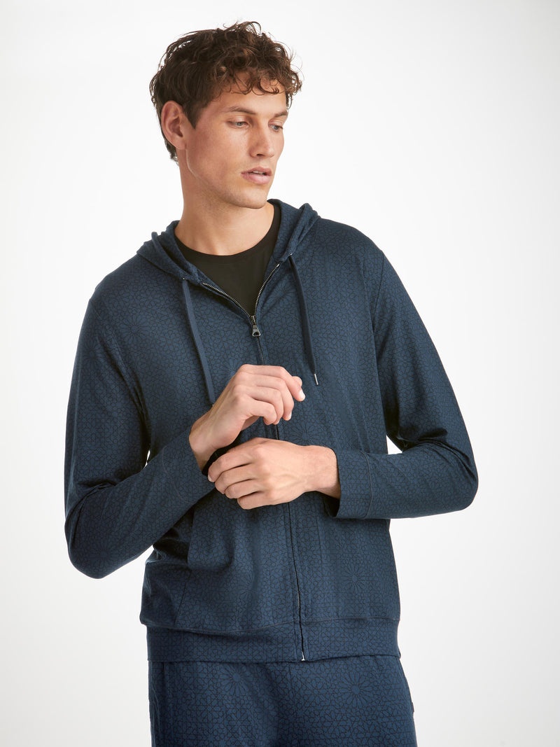 Men's Hoodie London 12 Micro Modal Navy - 5
