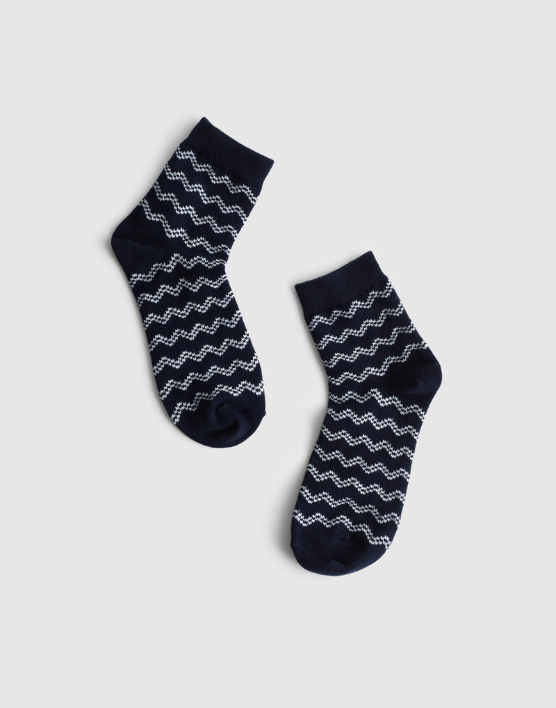 Wavy Stripe Ankle Socks 1