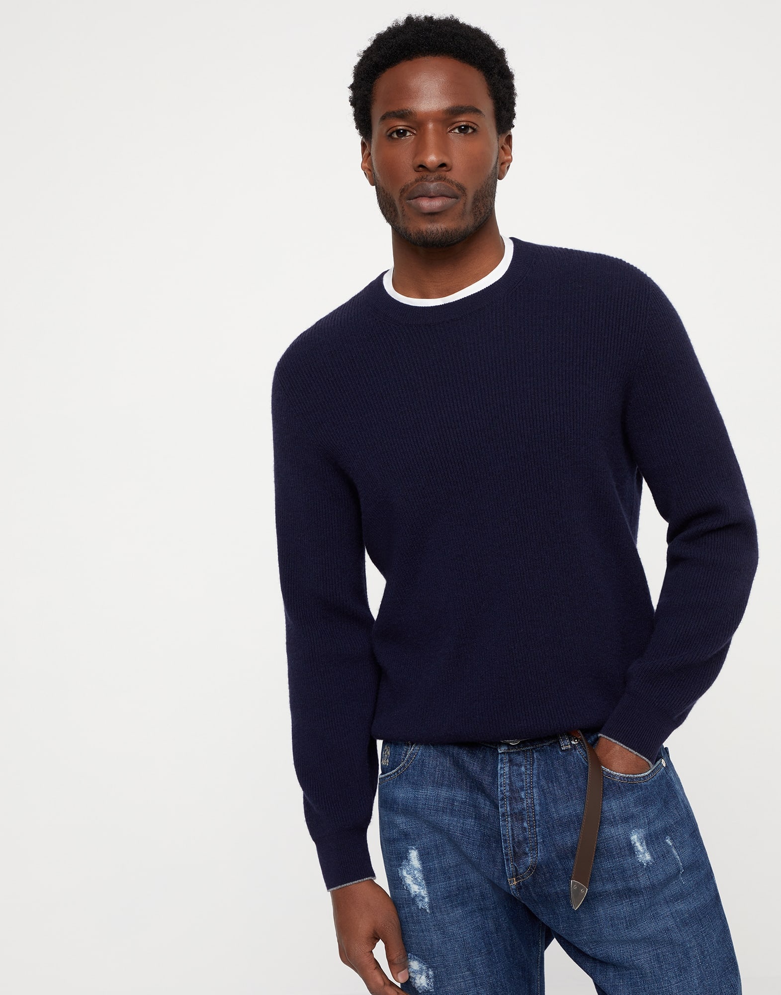 Cashmere English Rib sweater - 1