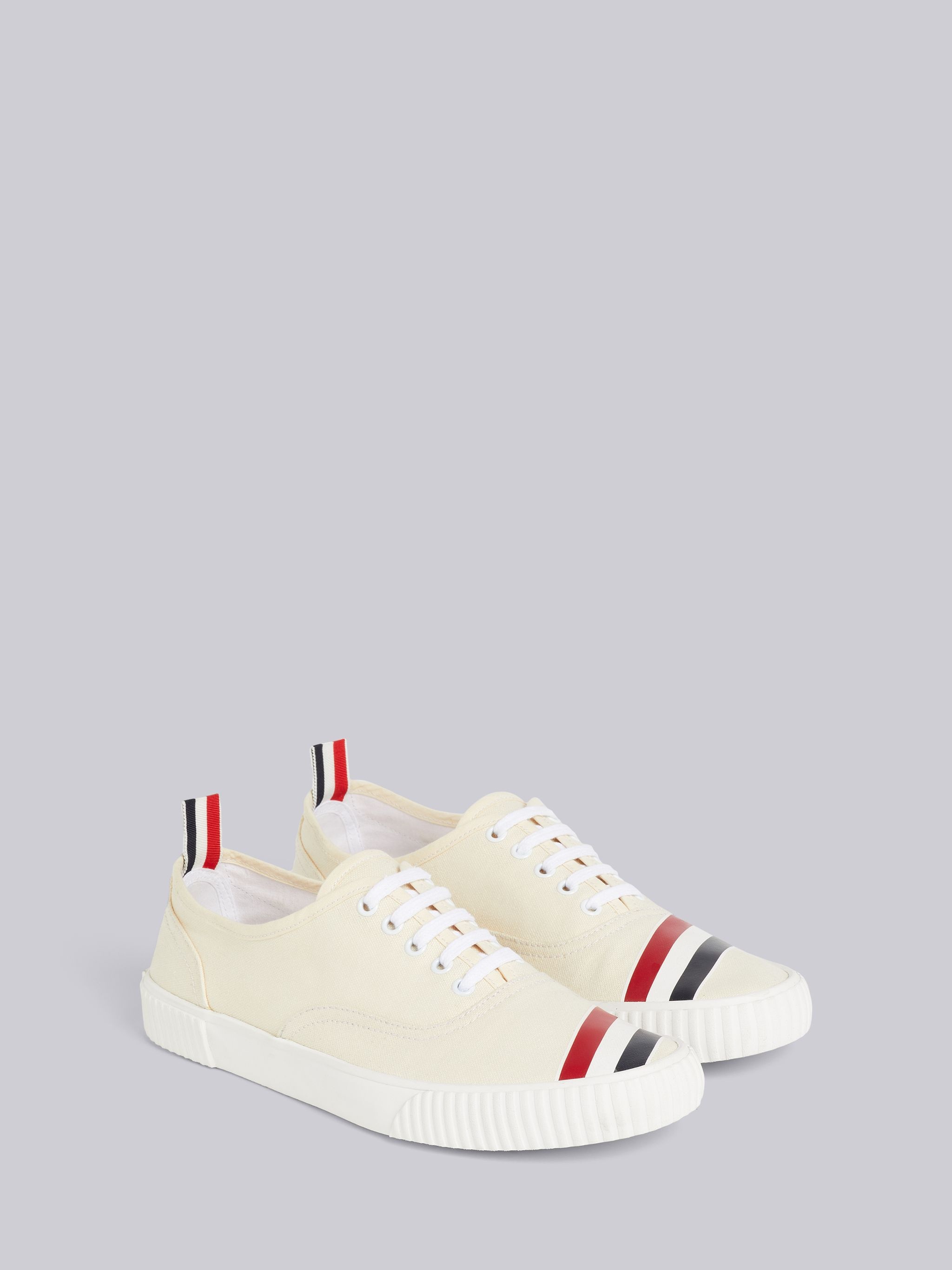 Natural Cotton Canvas Diagonal Stripe Heritage Sneaker - 3