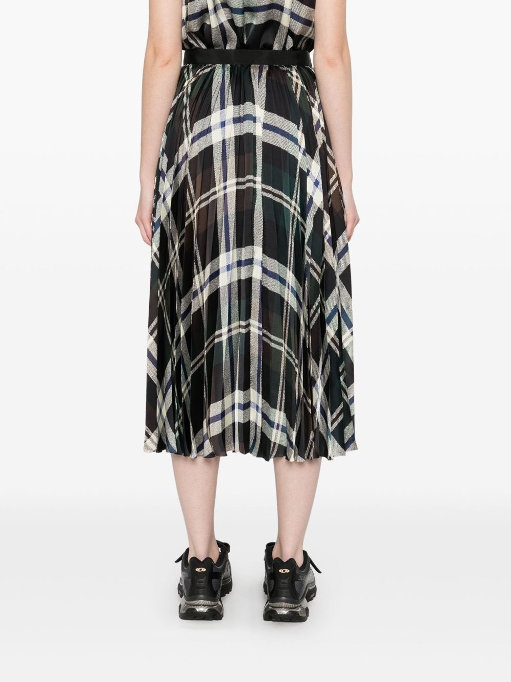 checked midi skirt - 4