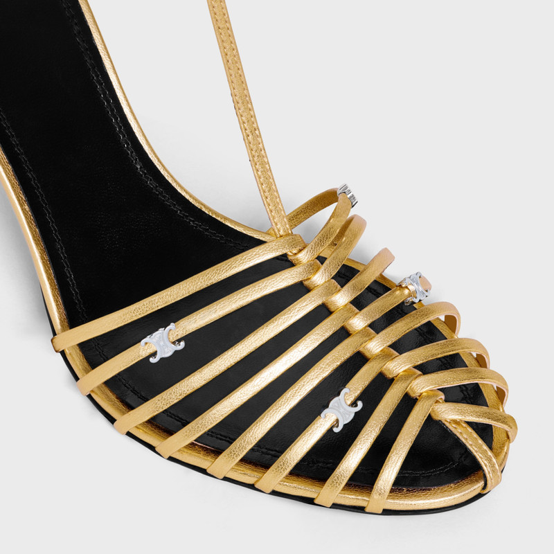 CELINE CAGE - STRAPPY SANDAL IN LAMINATED LAMBSKIN 4