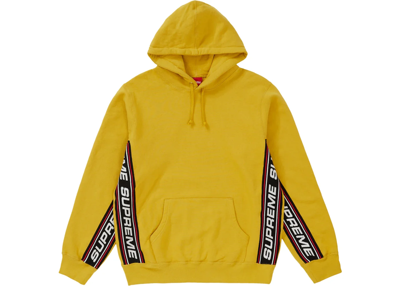 Supreme Text Rib Hooded Sweatshirt Mustard - 1