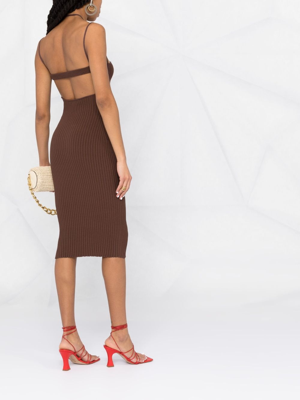 halterneck fitted dress - 4