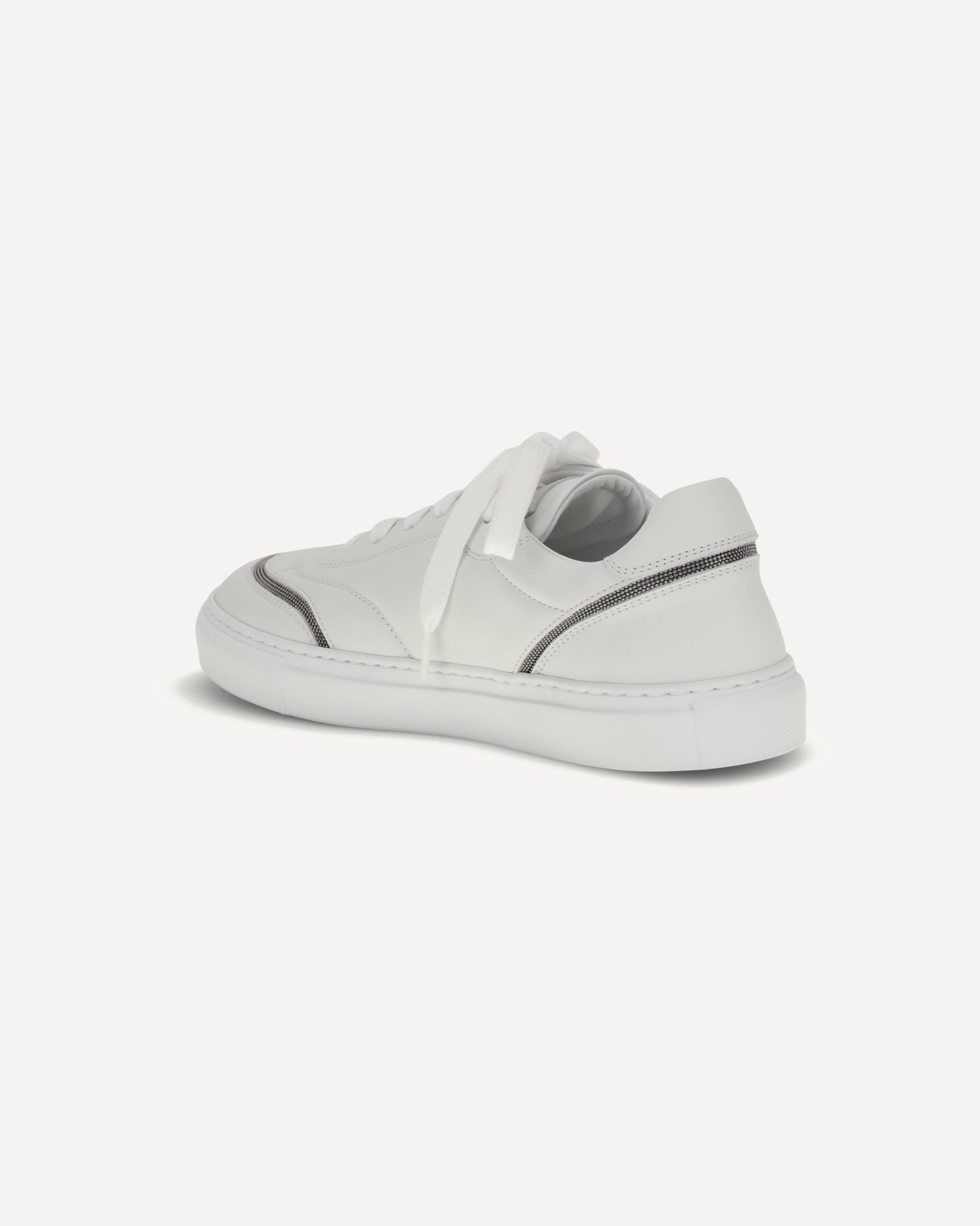 Leather Sneakers with Shiny Details - 3