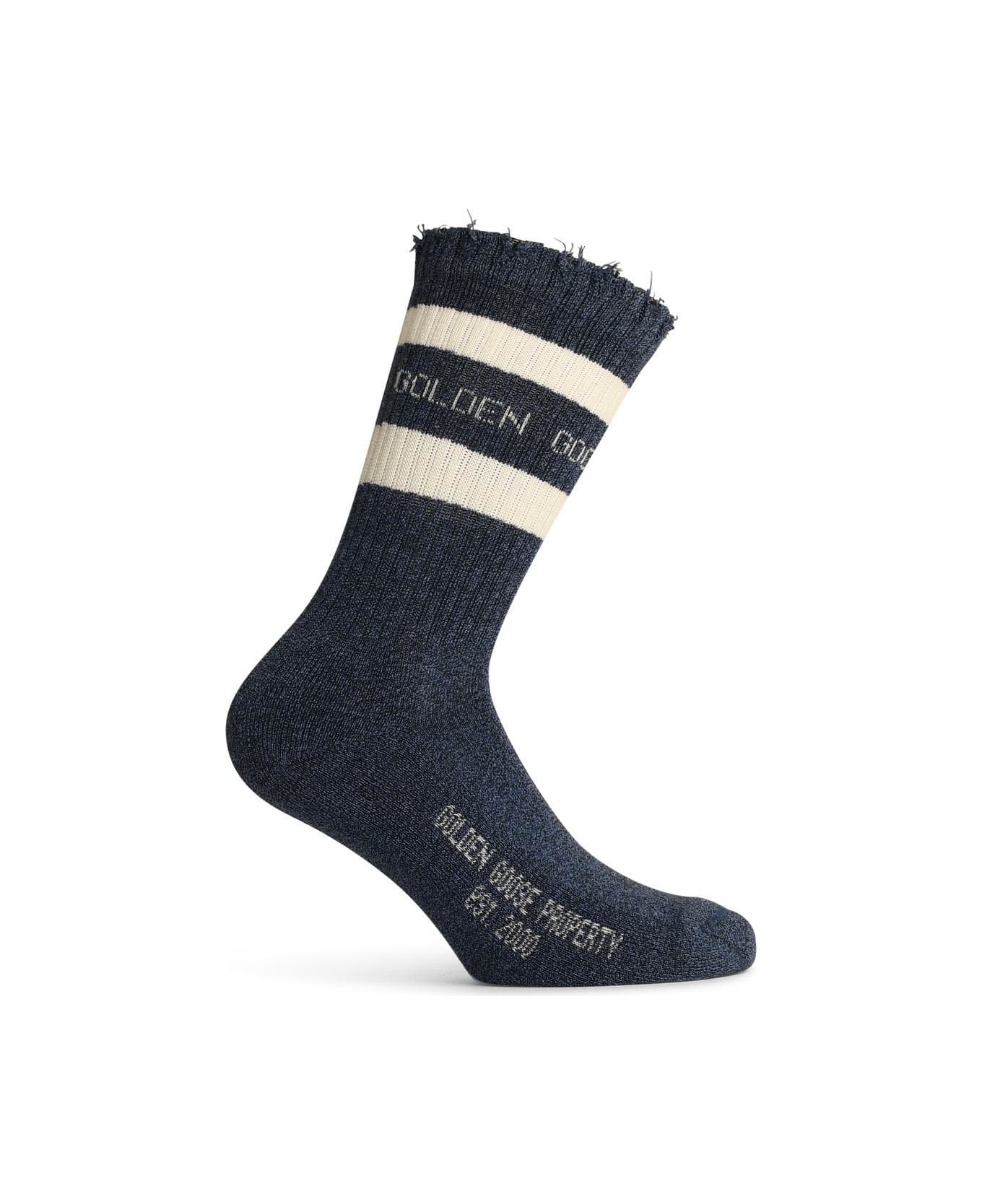 Blue Cotton Socks - 1