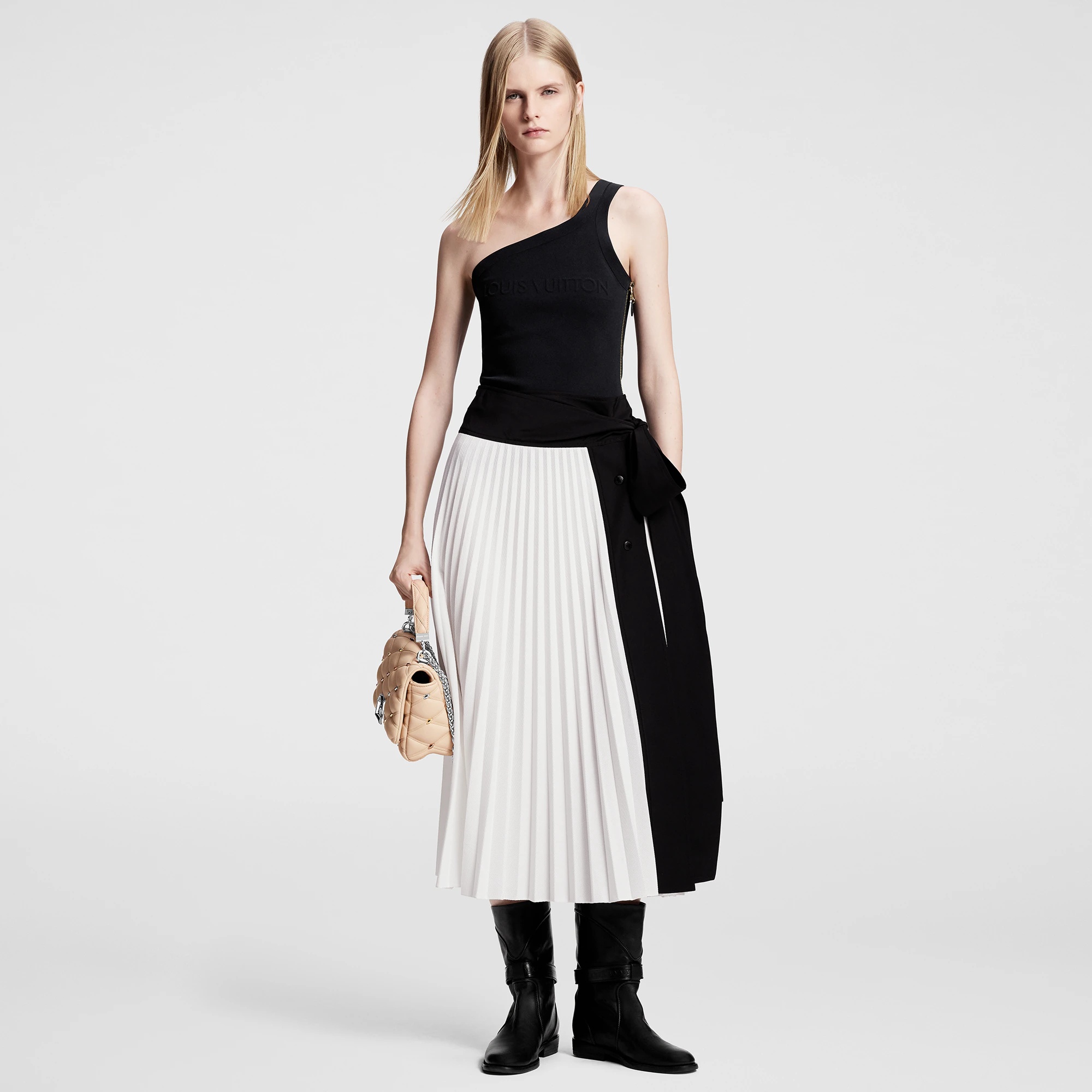Bow Detail Pleated Wrap Skirt - 3